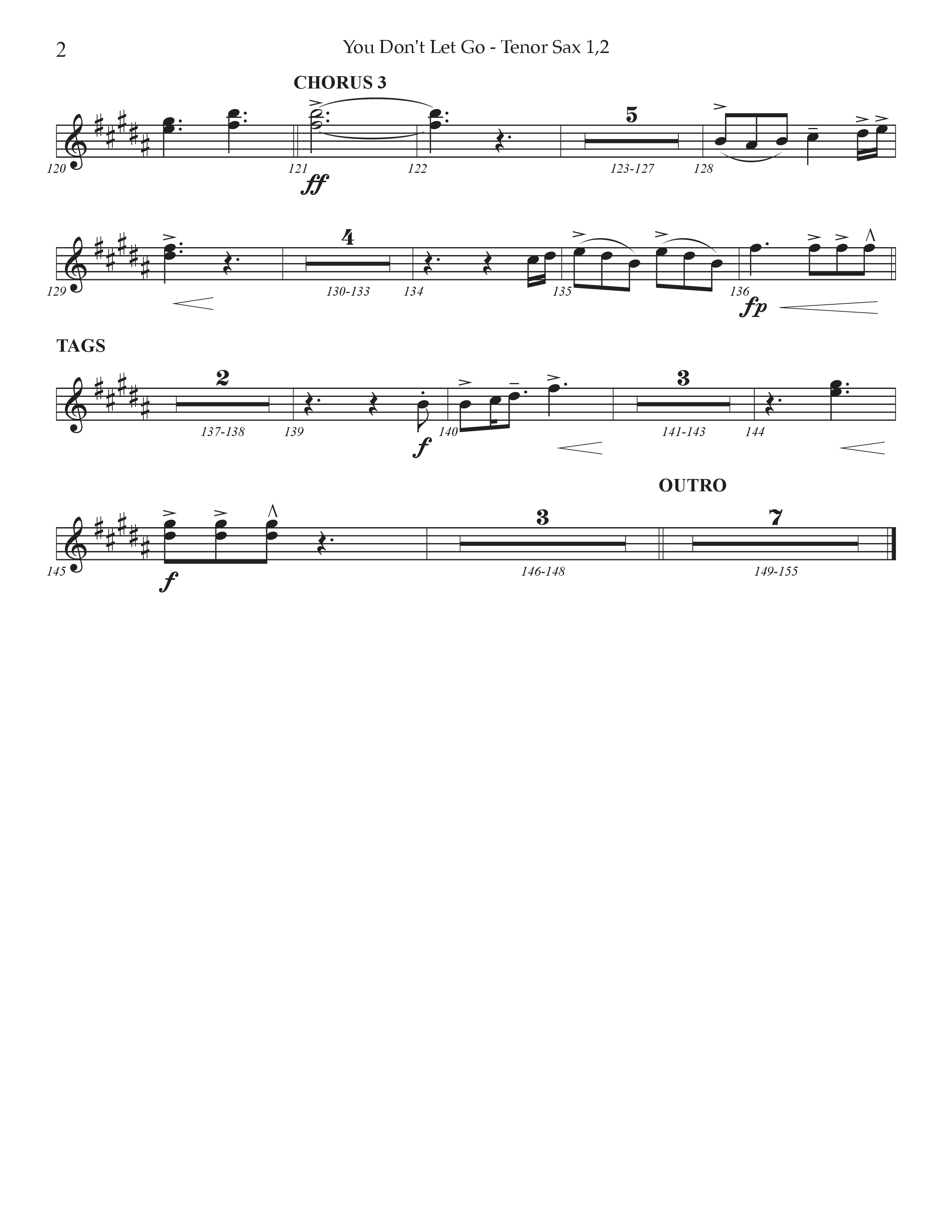 You Don't Let Go (Choral Anthem SATB) Tenor Sax 1/2 (Prestonwood Worship / Arr. Jonathan Walker)