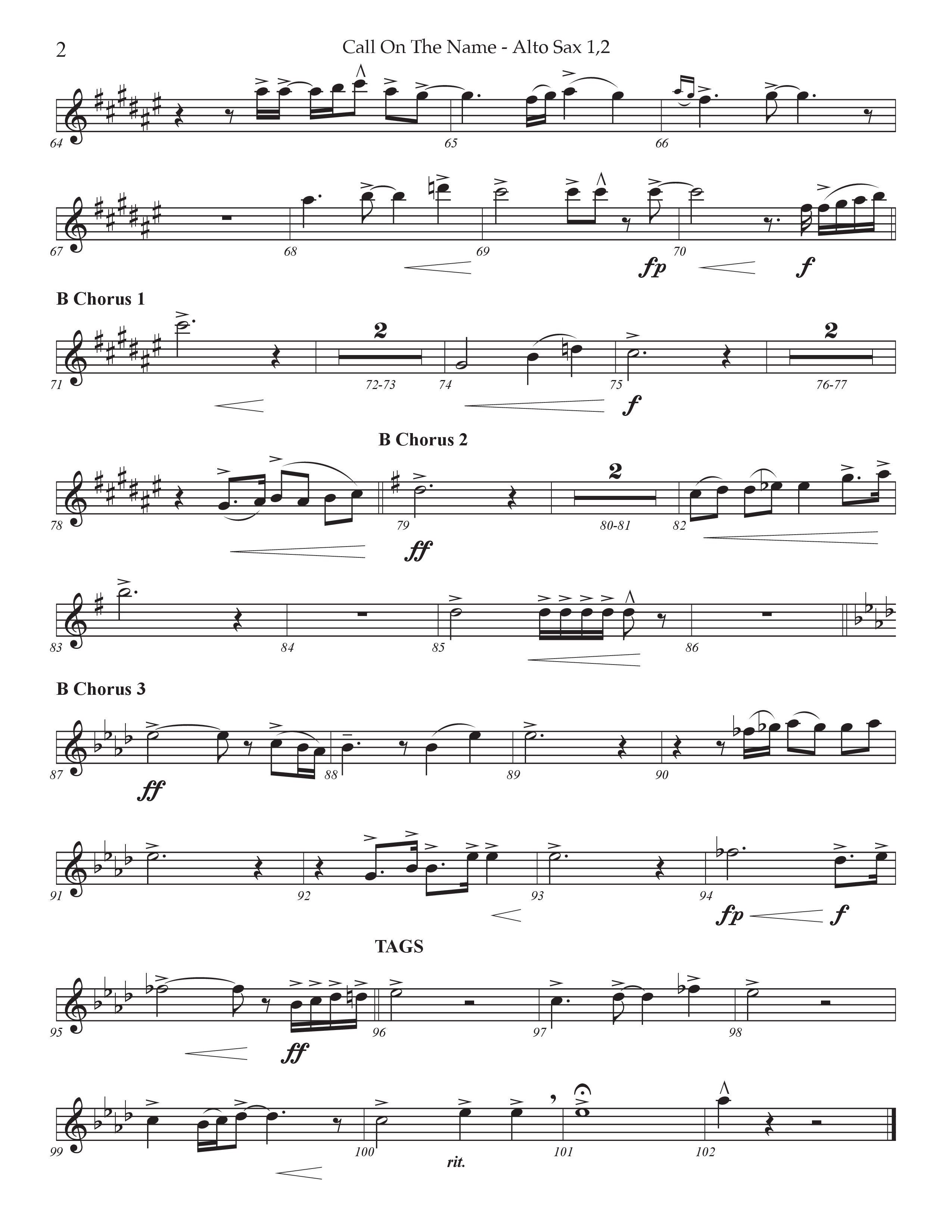Call On The Name (Choral Anthem SATB) Alto Sax 1/2 (Prestonwood Worship / Arr. Jonathan Walker)