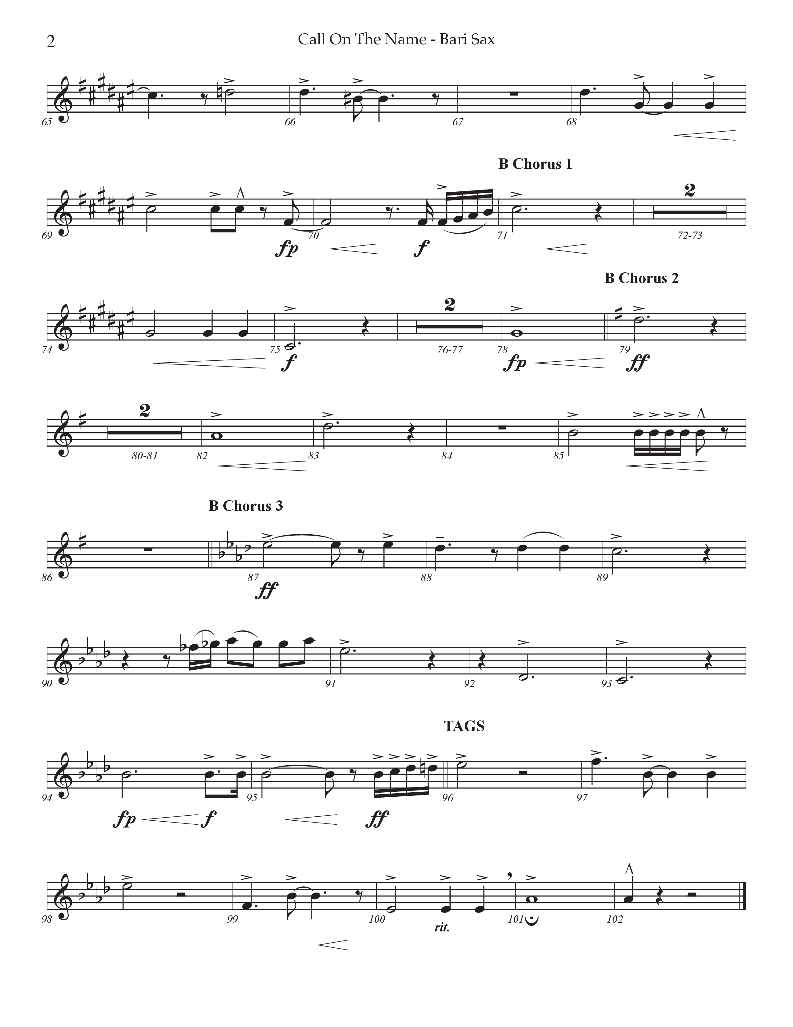 Call On The Name (Choral Anthem SATB) Bari Sax (Prestonwood Worship / Arr. Jonathan Walker)