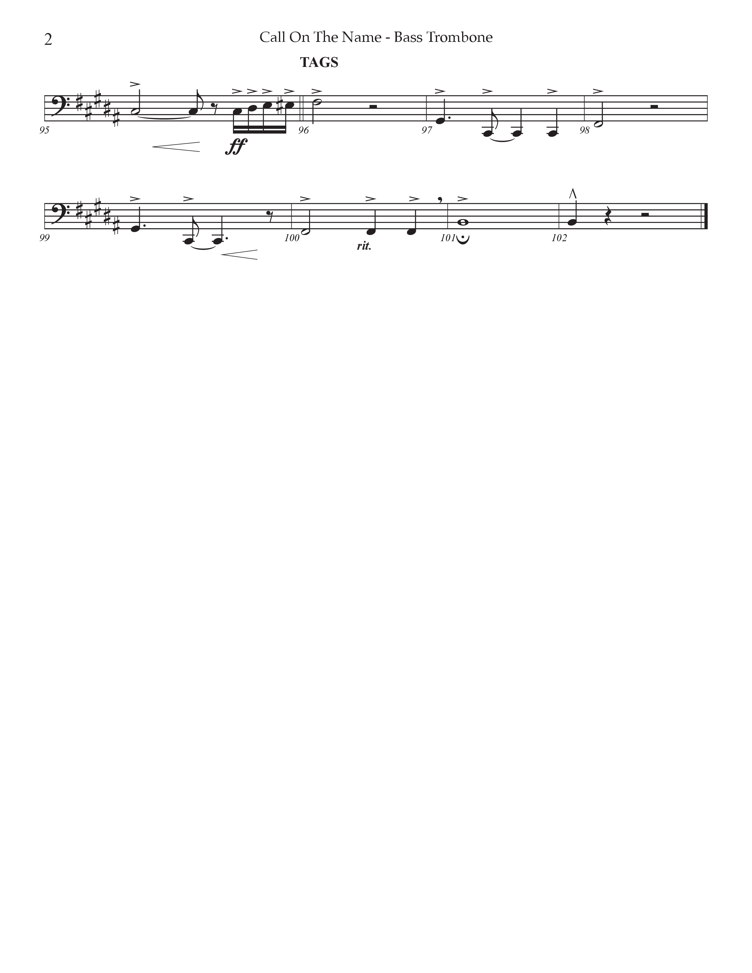 Call On The Name (Choral Anthem SATB) Bass Trombone (Prestonwood Worship / Arr. Jonathan Walker)