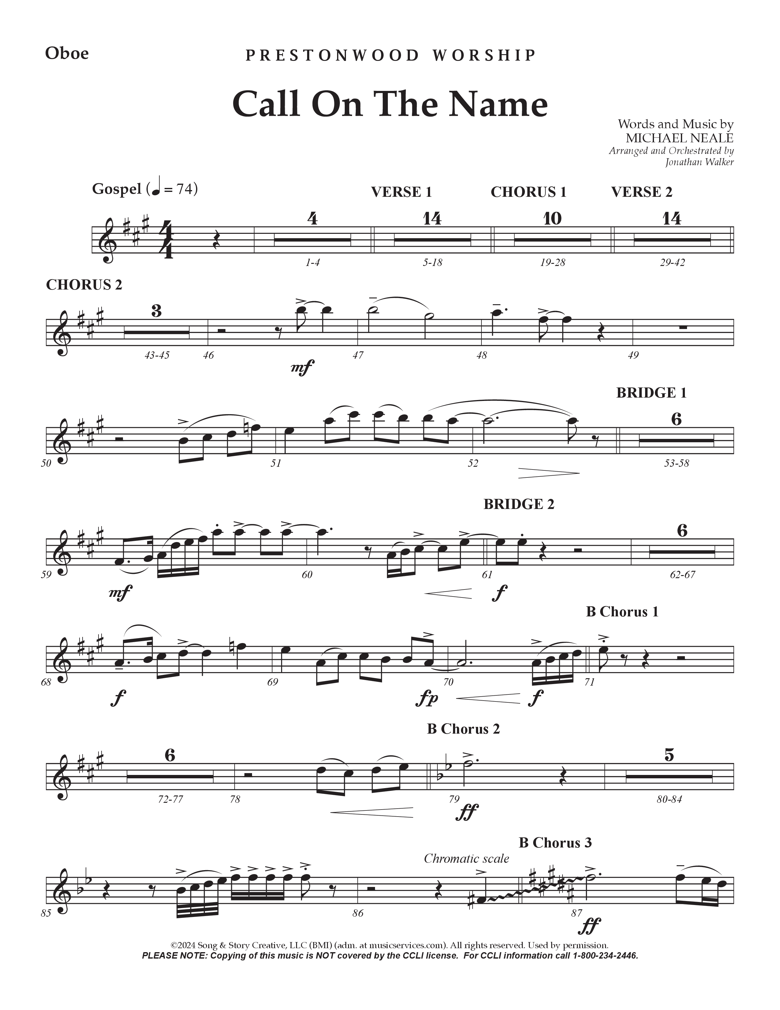 Call On The Name (Choral Anthem SATB) Oboe (Prestonwood Worship / Arr. Jonathan Walker)