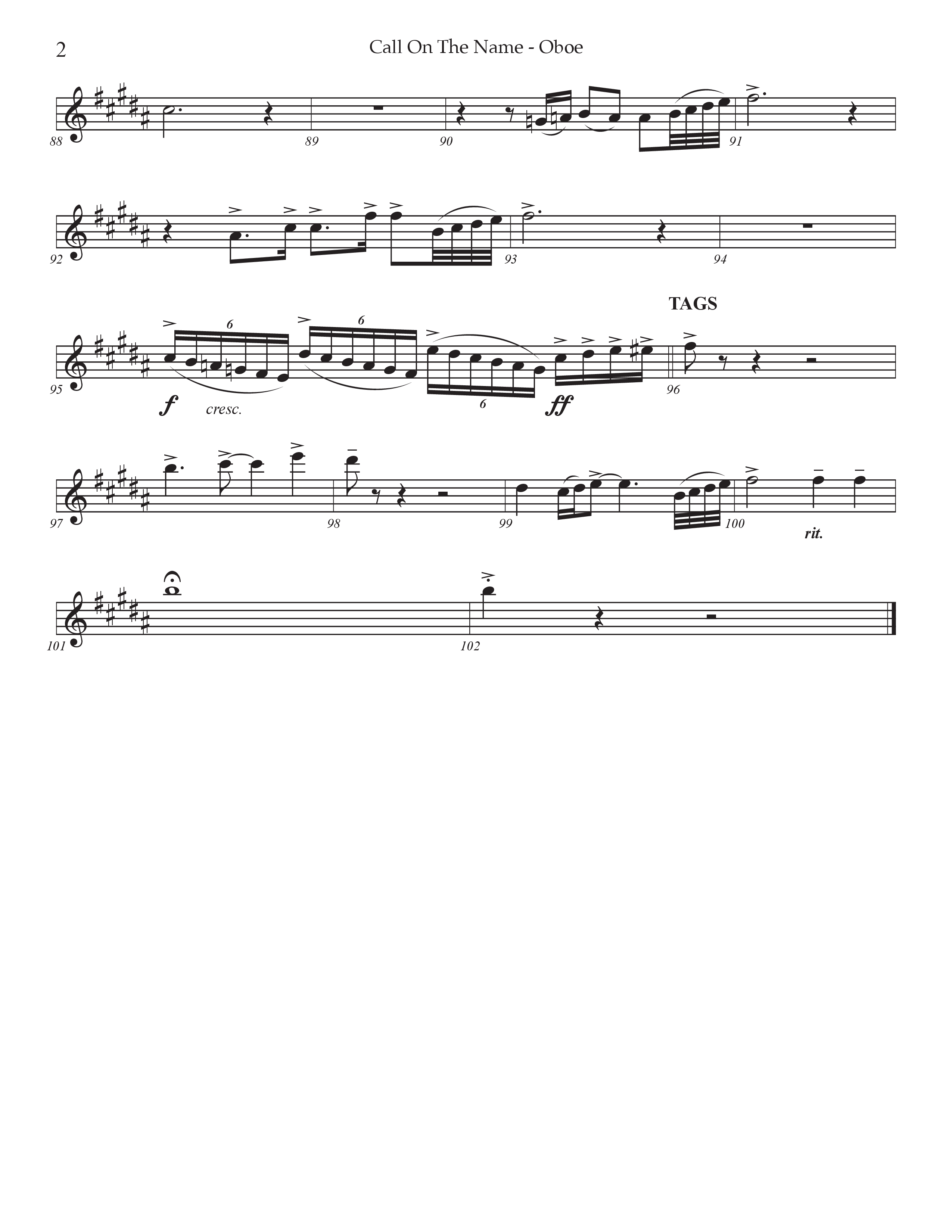 Call On The Name (Choral Anthem SATB) Oboe (Prestonwood Worship / Arr. Jonathan Walker)
