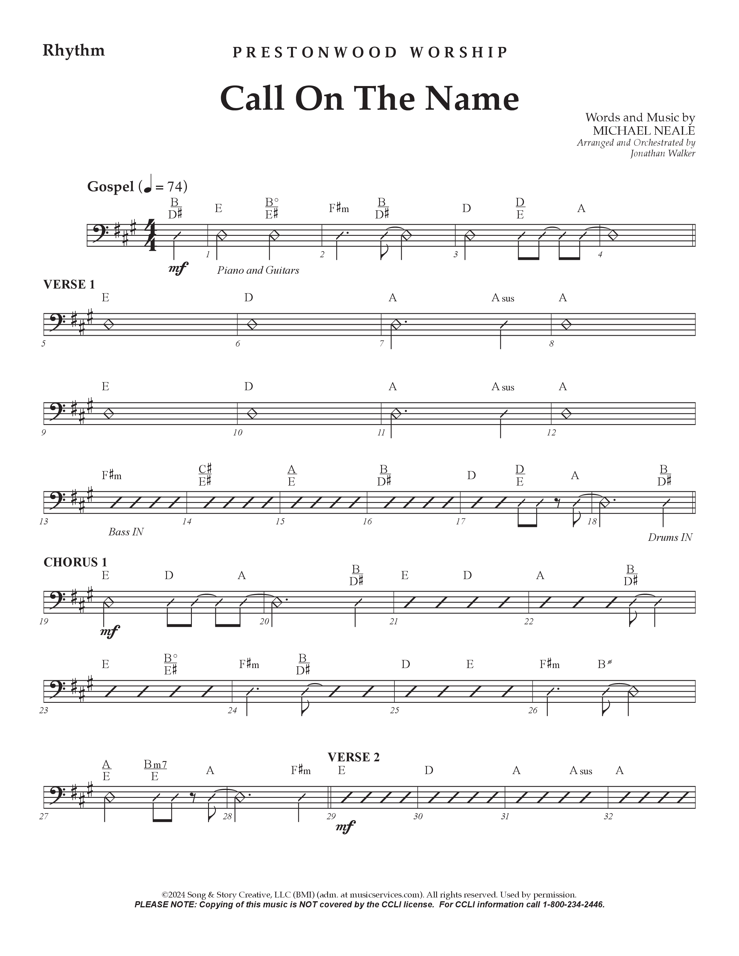 Call On The Name (Choral Anthem SATB) Percussion (Prestonwood Worship / Arr. Jonathan Walker)