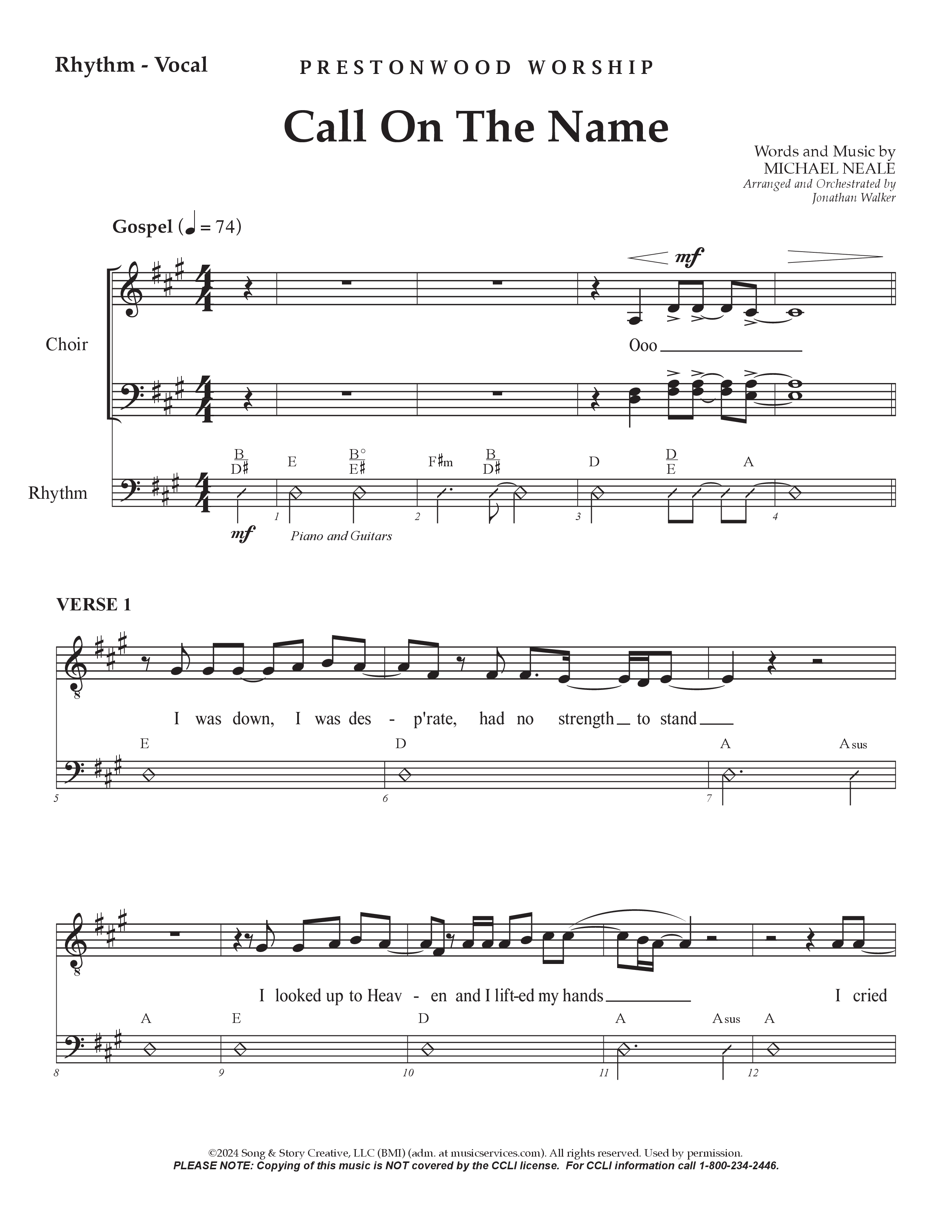 Call On The Name (Choral Anthem SATB) Rhythm/Vocal (Prestonwood Worship / Arr. Jonathan Walker)