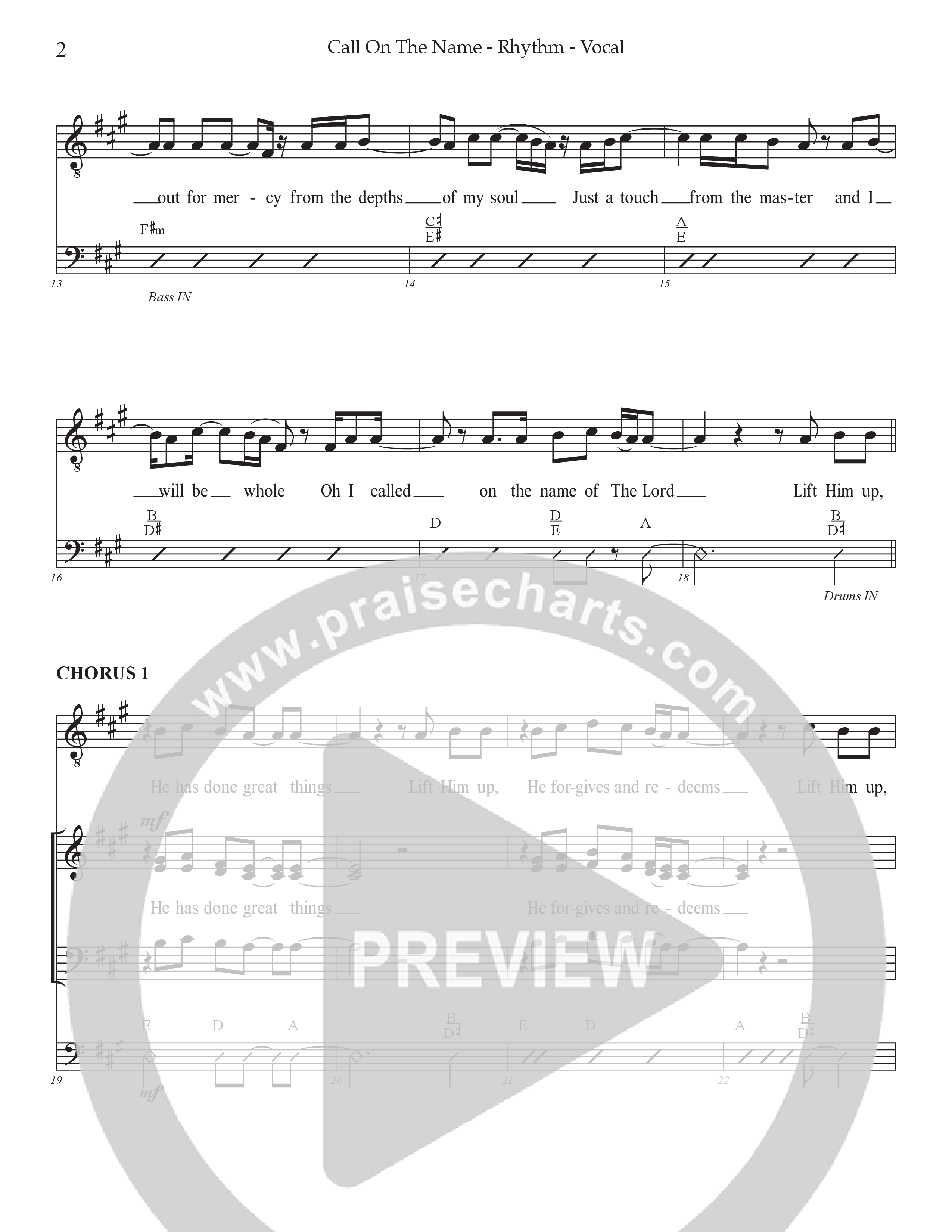 Call On The Name (Choral Anthem SATB) Rhythm/Vocal (Prestonwood Worship / Arr. Jonathan Walker)