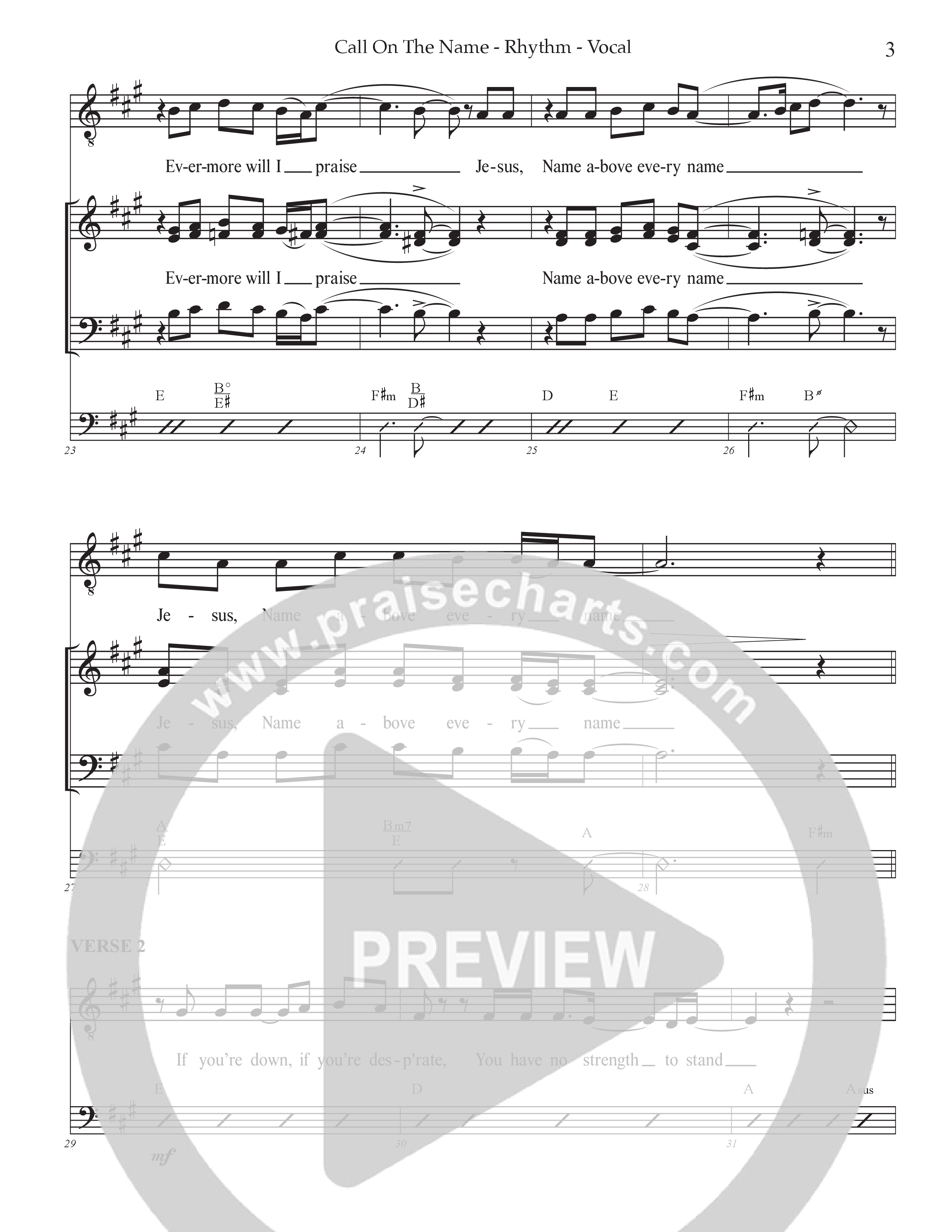 Call On The Name (Choral Anthem SATB) Rhythm/Vocal (Prestonwood Worship / Arr. Jonathan Walker)
