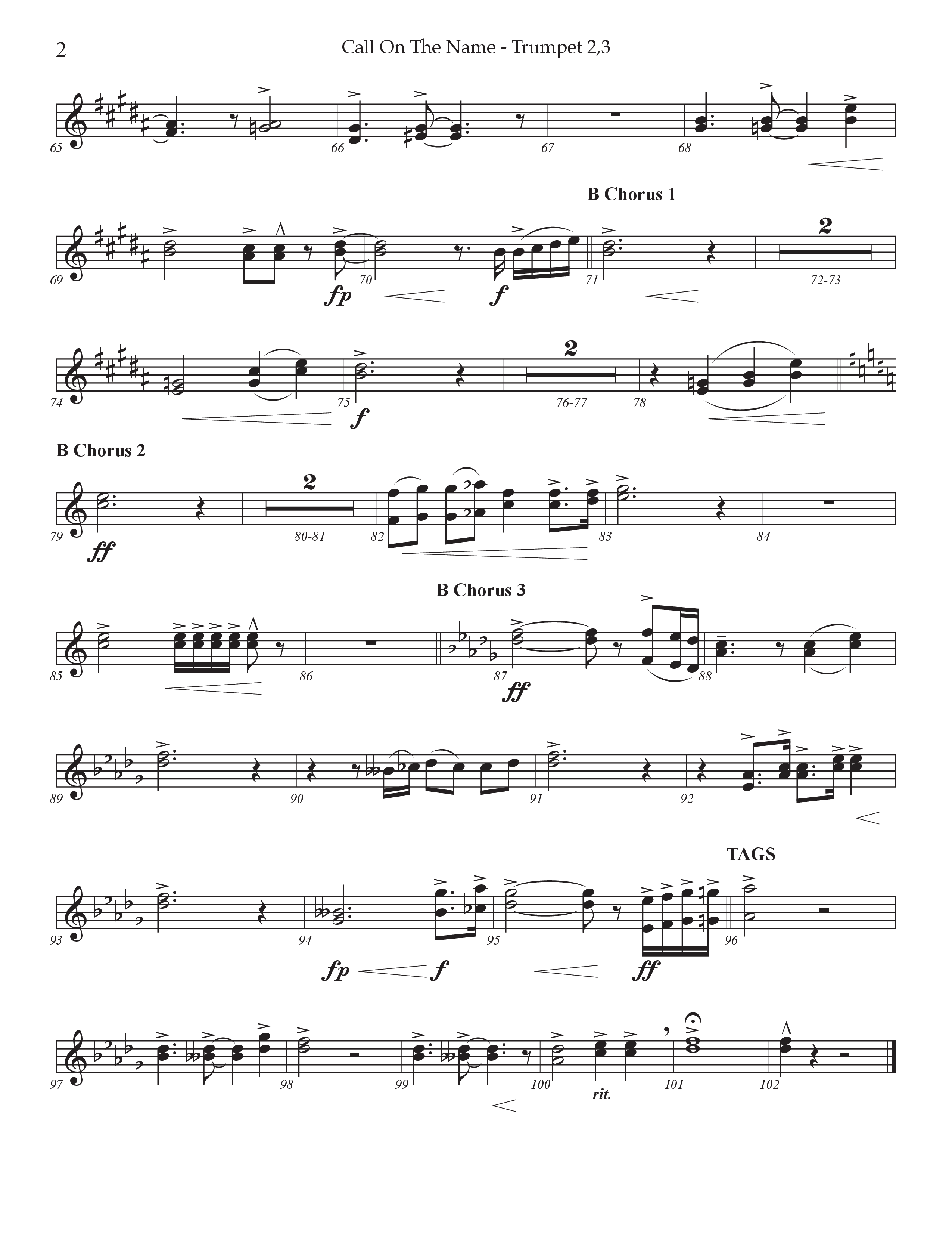Call On The Name (Choral Anthem SATB) Trumpet 2/3 (Prestonwood Worship / Arr. Jonathan Walker)