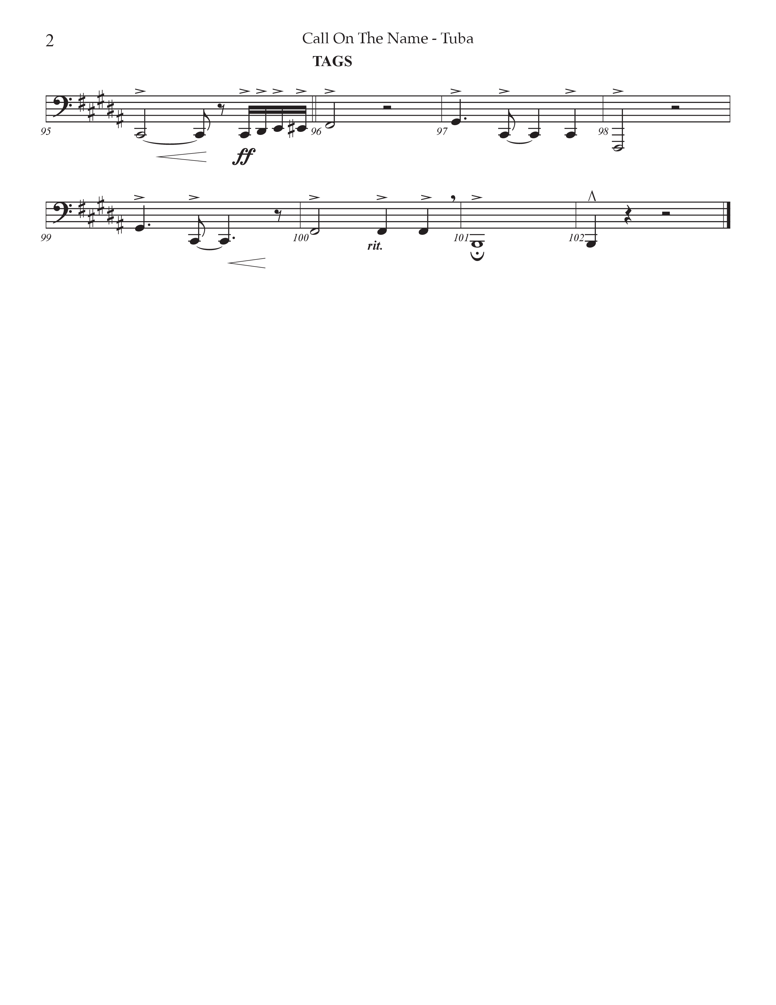Call On The Name (Choral Anthem SATB) Tuba (Prestonwood Worship / Arr. Jonathan Walker)