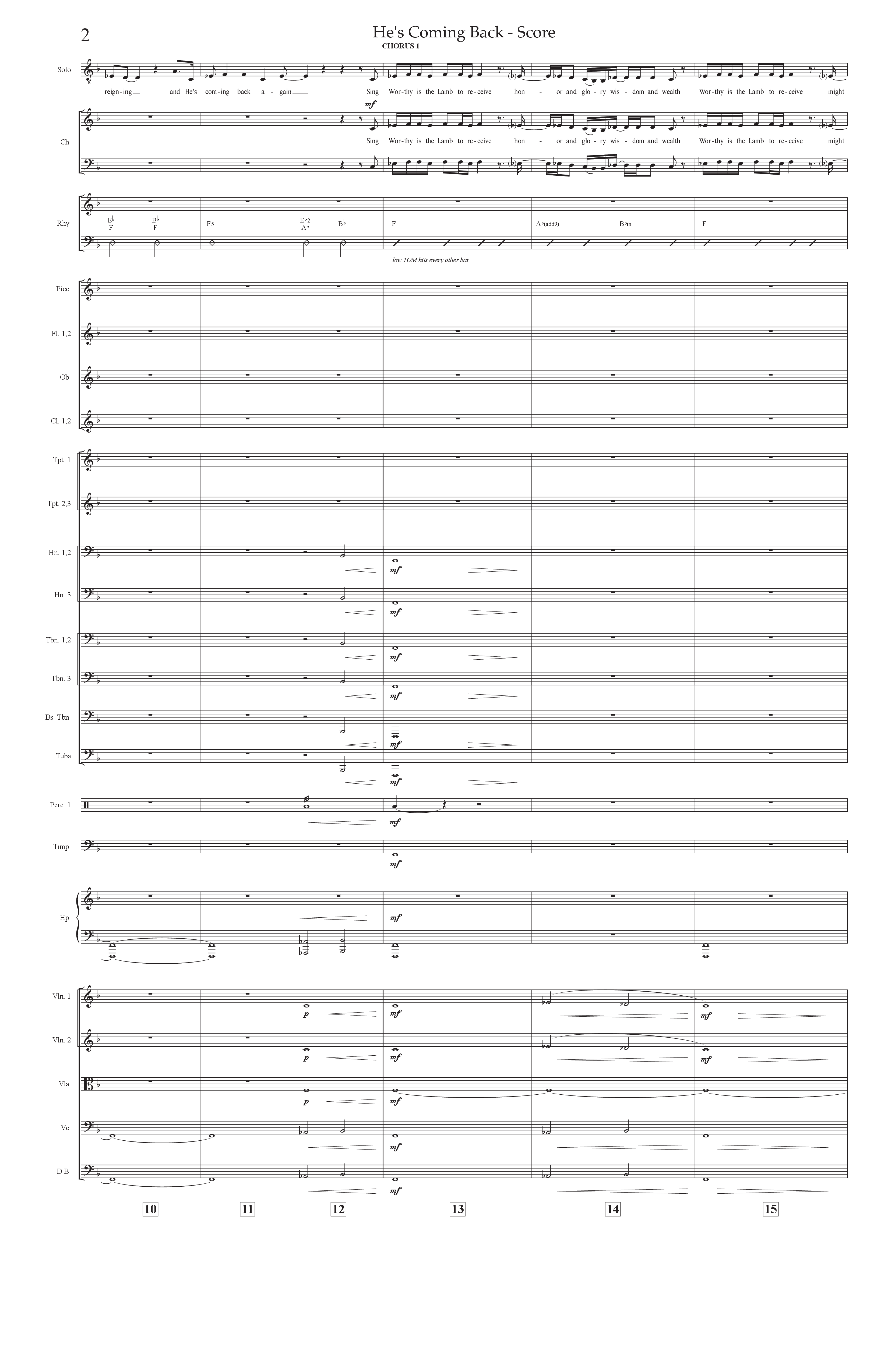 He's Coming Back (Choral Anthem SATB) Orchestration (Prestonwood Worship / Arr. Jonathan Walker)