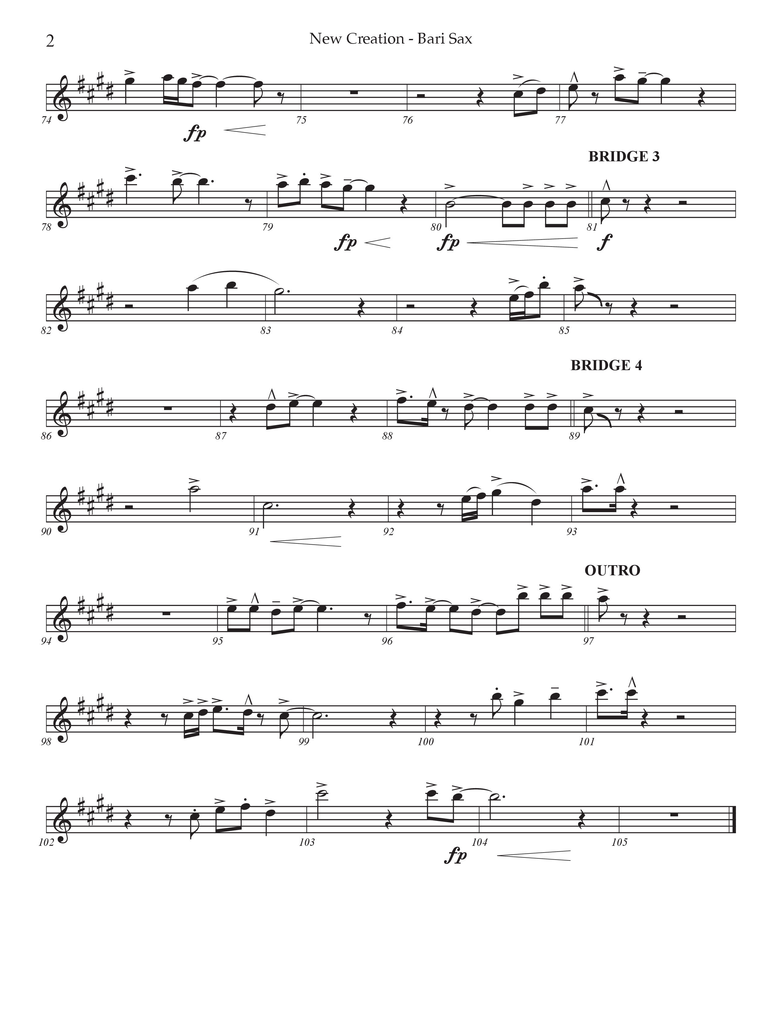 New Creation (Choral Anthem SATB) Bari Sax (Prestonwood Worship / Arr. Jonathan Walker)