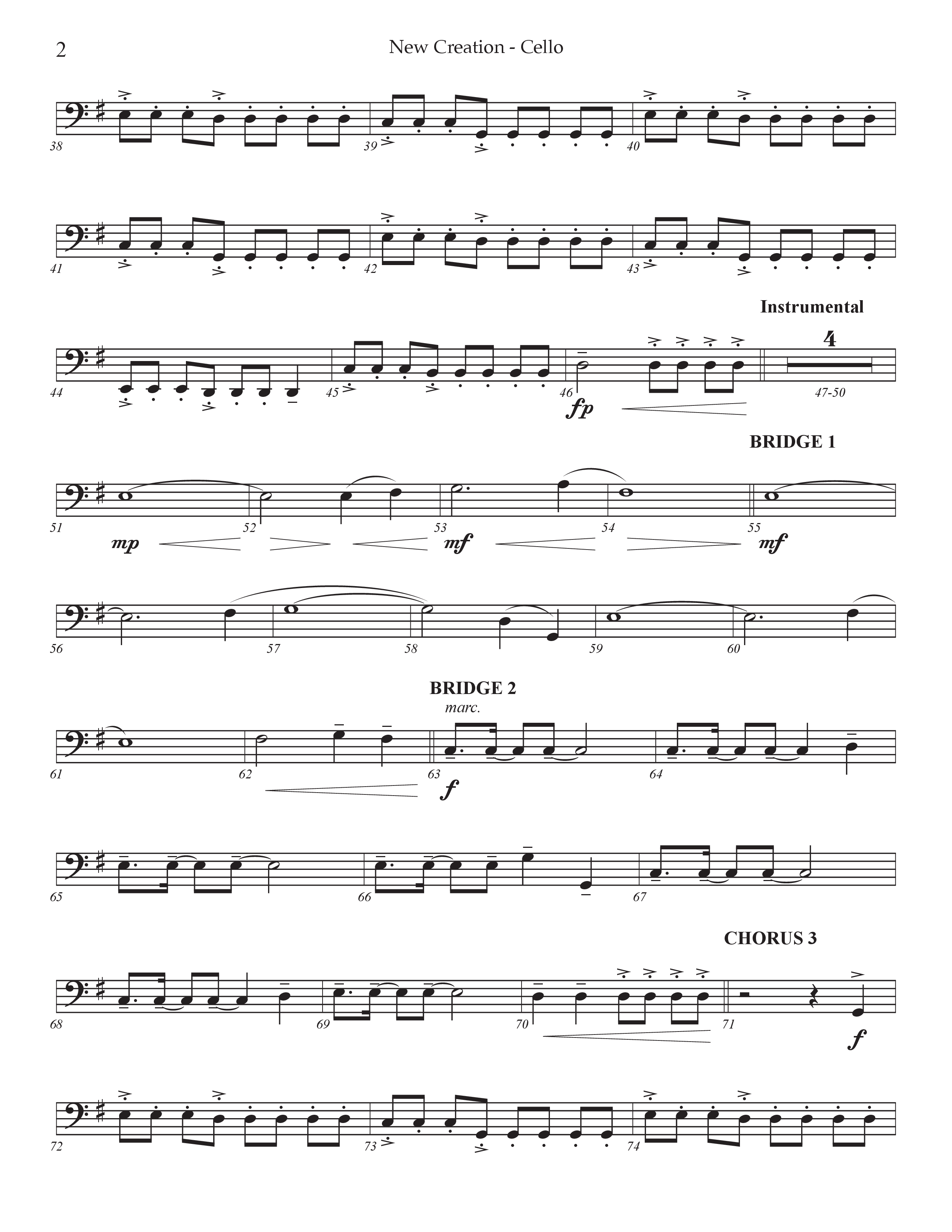New Creation (Choral Anthem SATB) Cello (Prestonwood Worship / Arr. Jonathan Walker)