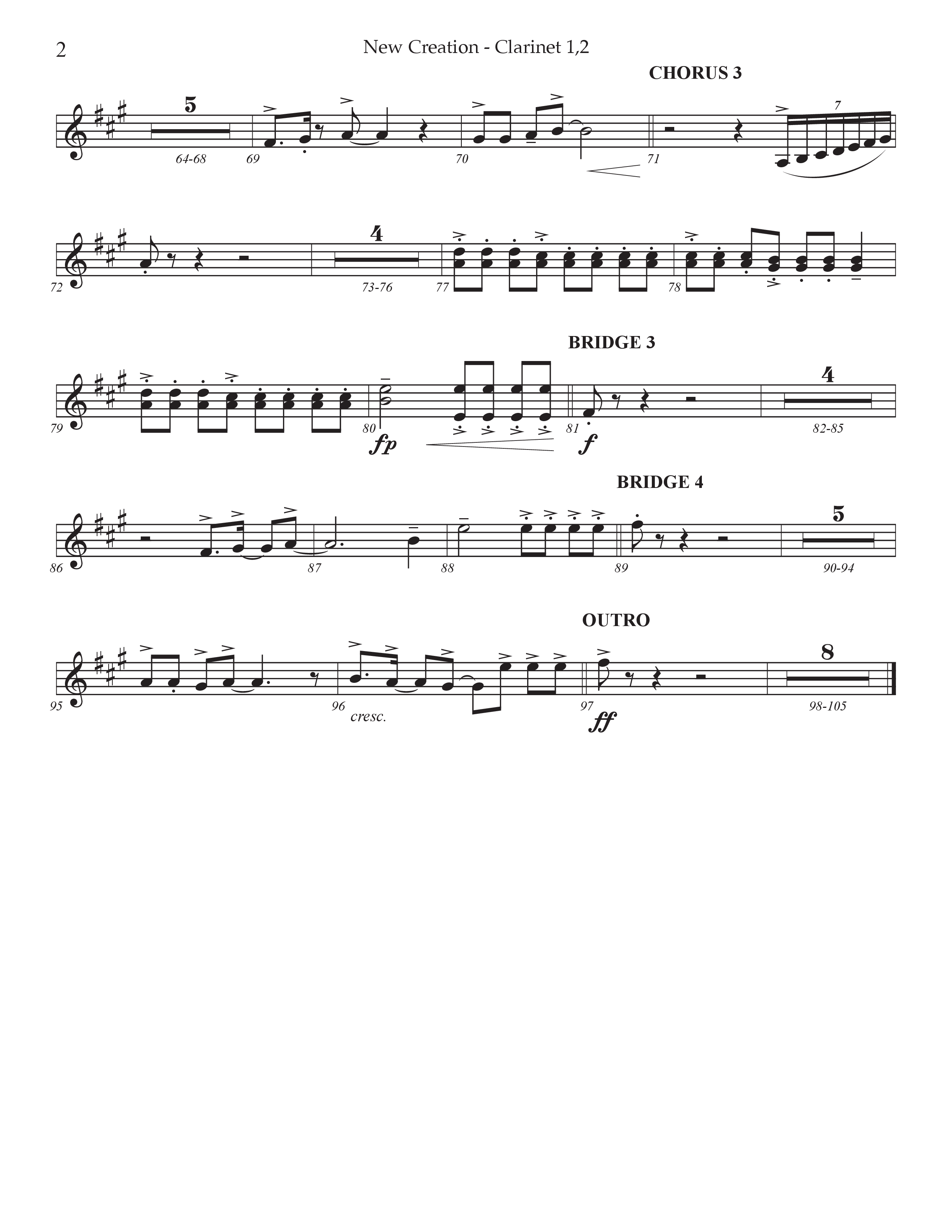 New Creation (Choral Anthem SATB) Clarinet 1/2 (Prestonwood Worship / Arr. Jonathan Walker)