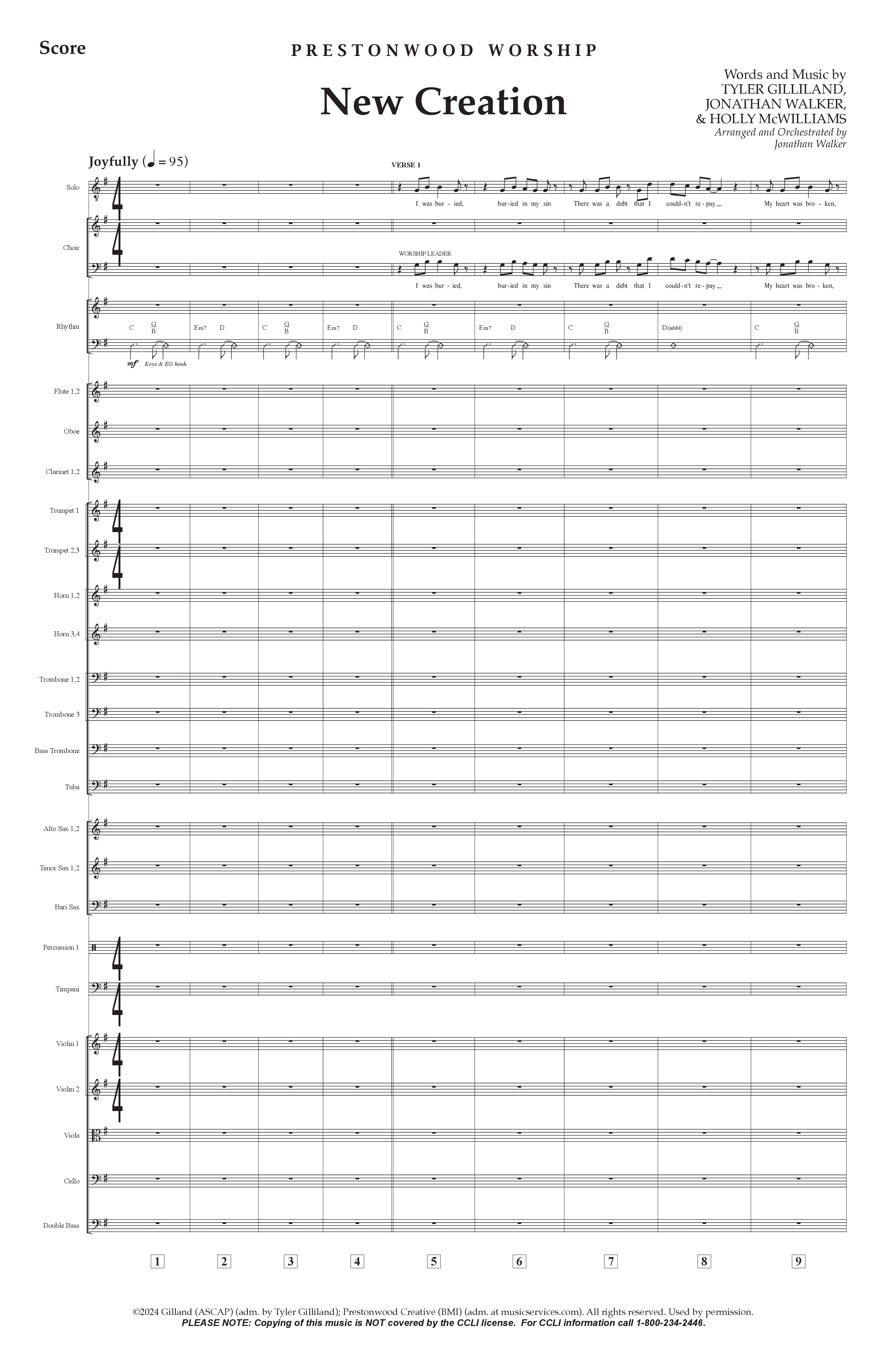New Creation (Choral Anthem SATB) Orchestration (Prestonwood Worship / Arr. Jonathan Walker)