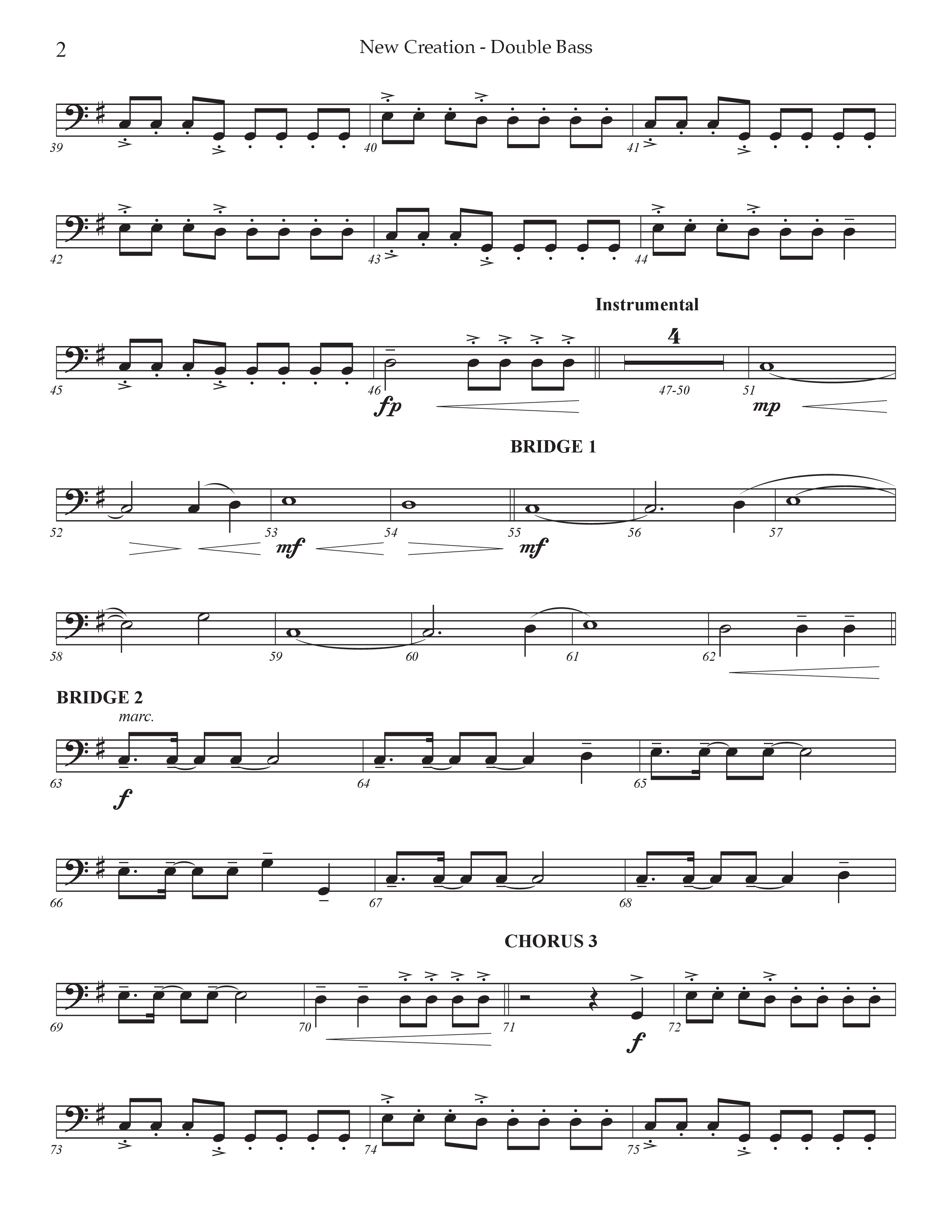 New Creation (Choral Anthem SATB) Double Bass (Prestonwood Worship / Arr. Jonathan Walker)