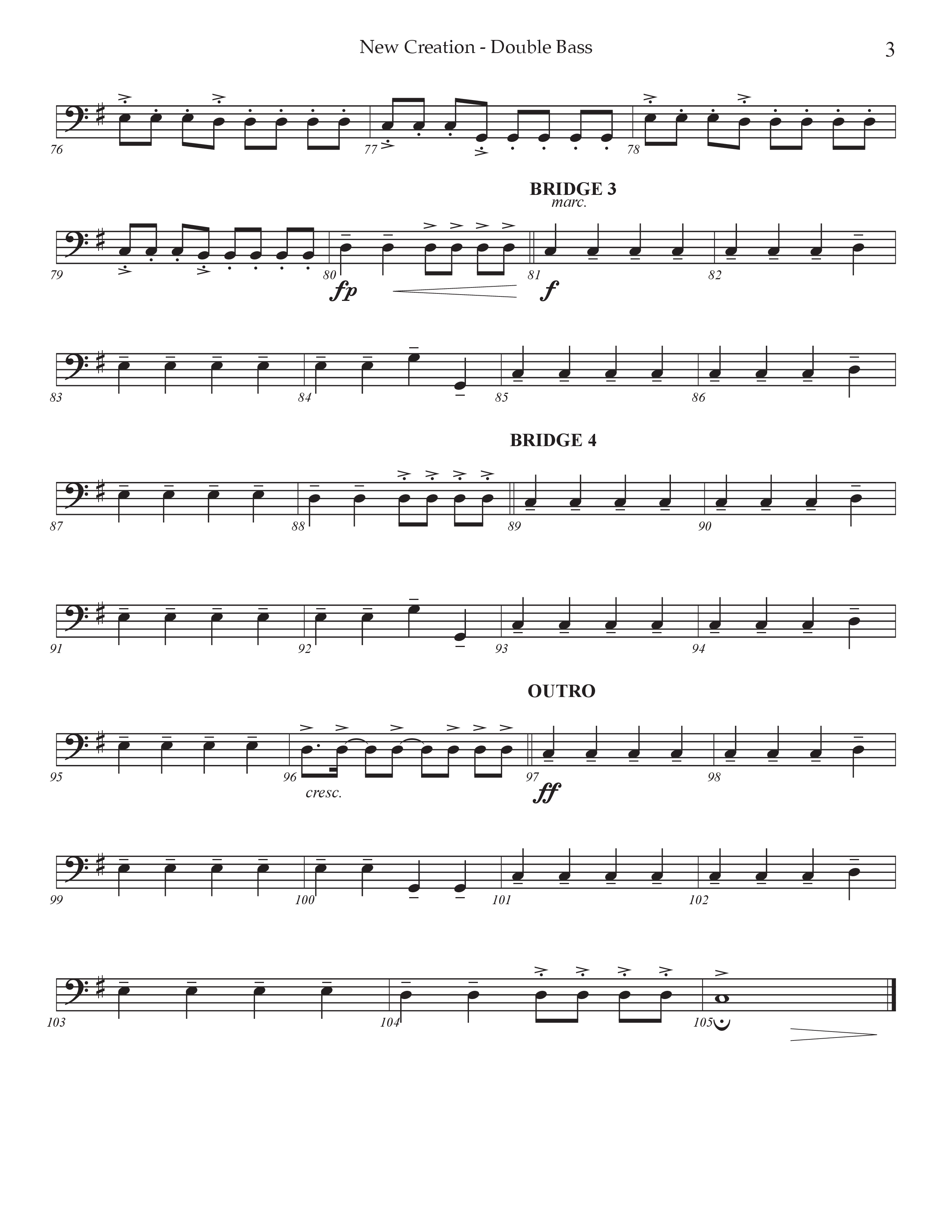New Creation (Choral Anthem SATB) Double Bass (Prestonwood Worship / Arr. Jonathan Walker)