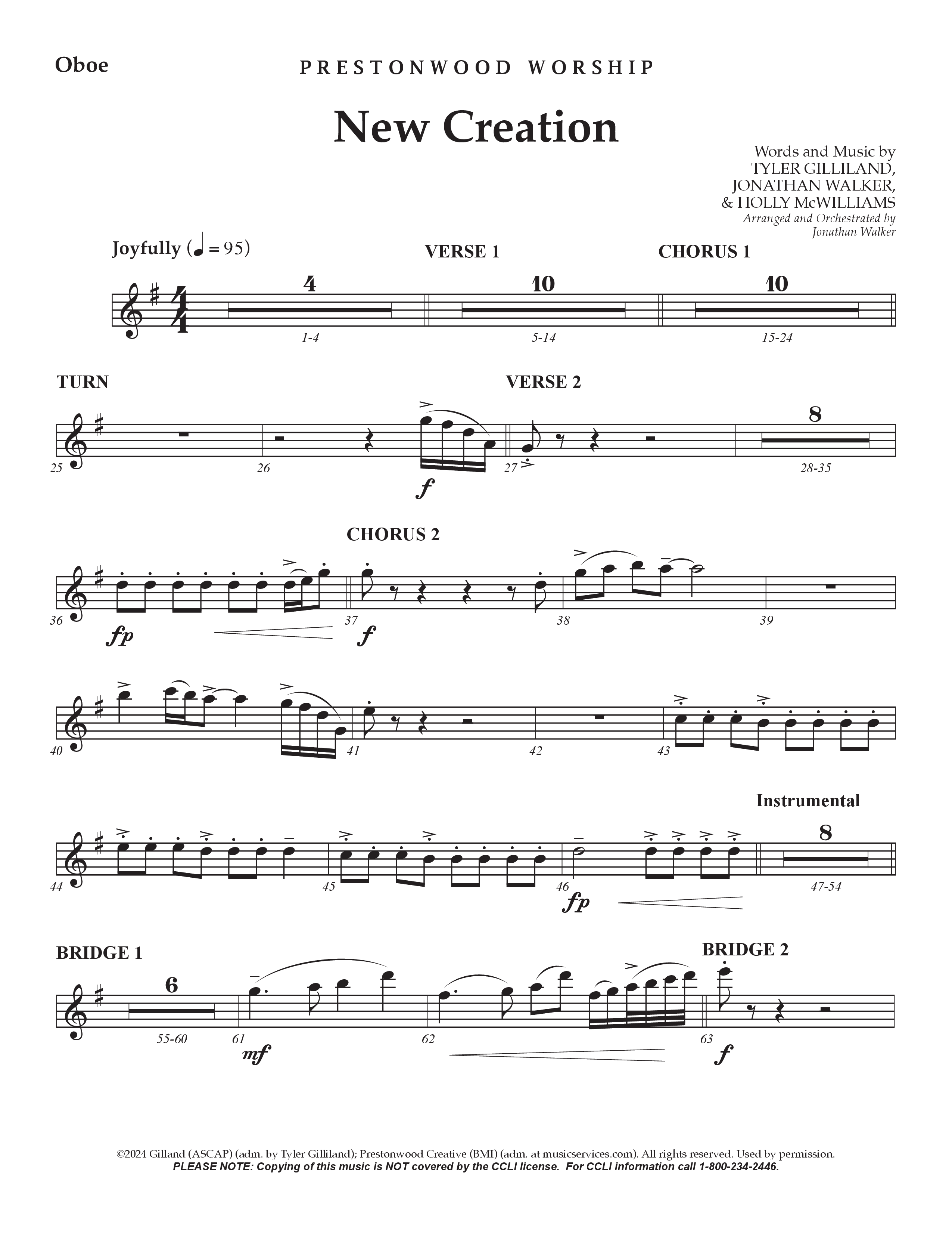New Creation (Choral Anthem SATB) Oboe (Prestonwood Worship / Arr. Jonathan Walker)