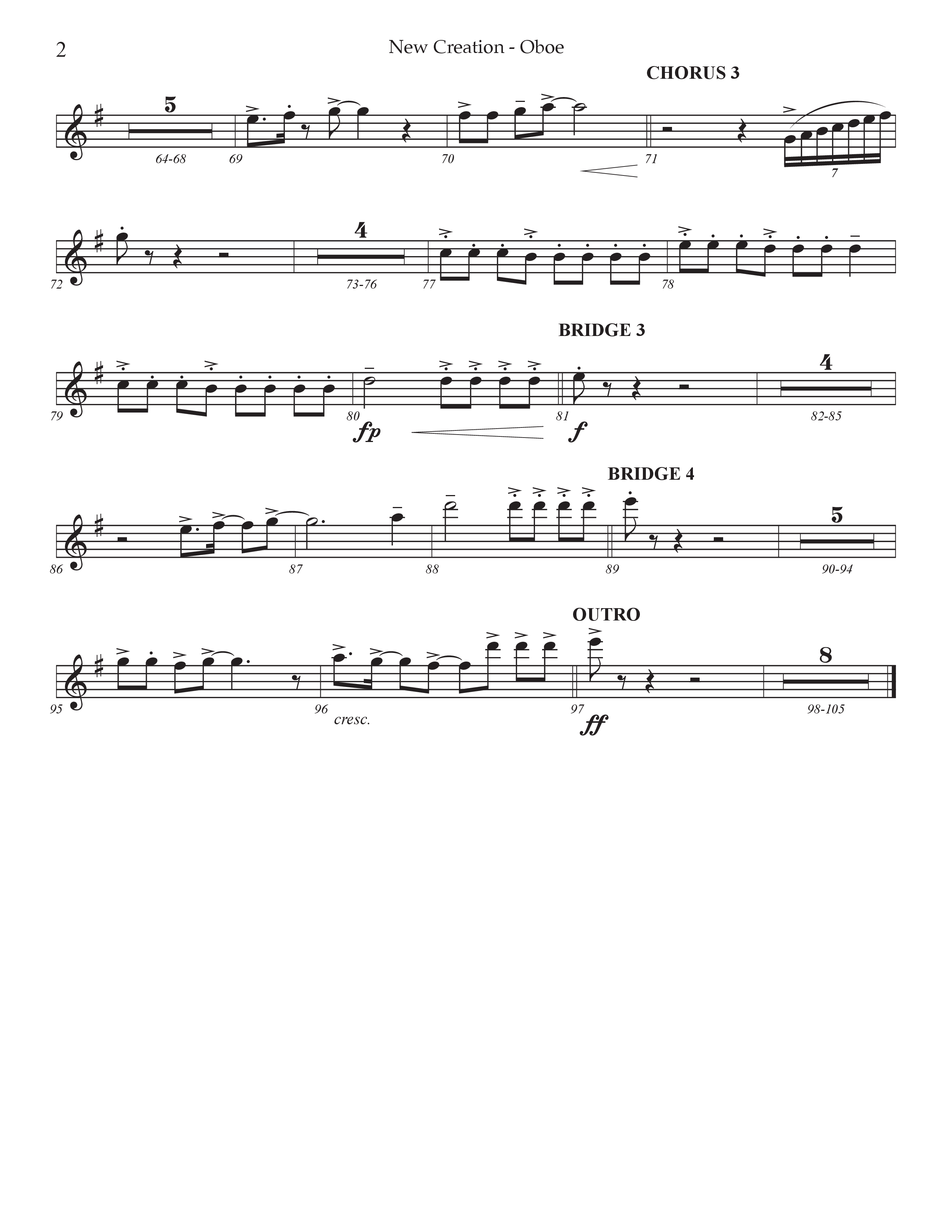 New Creation (Choral Anthem SATB) Oboe (Prestonwood Worship / Arr. Jonathan Walker)