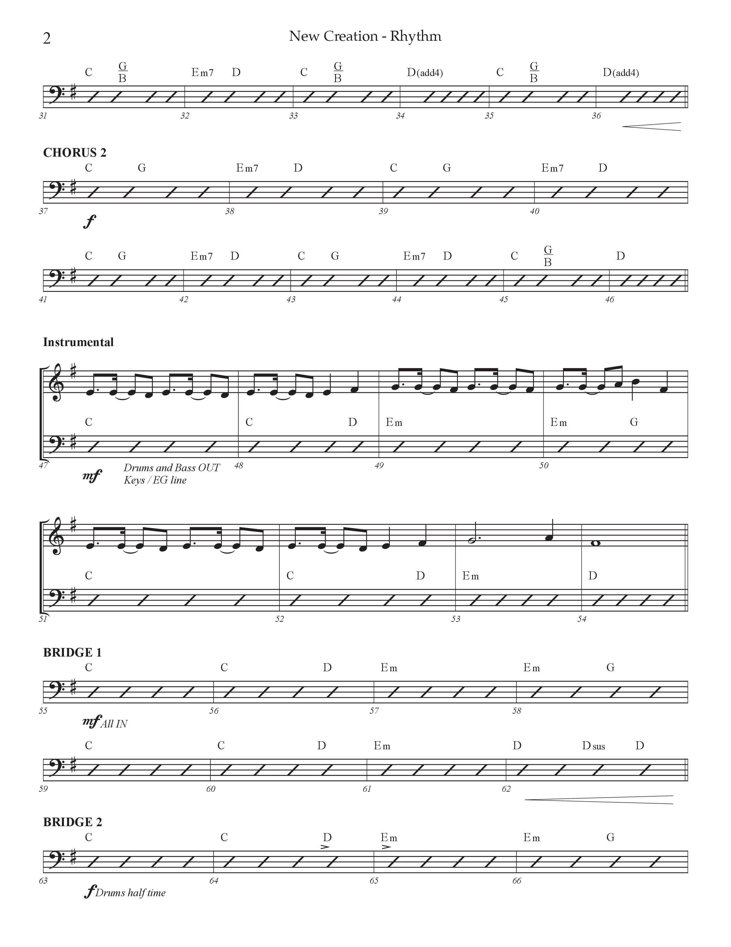 New Creation (Choral Anthem SATB) Rhythm Chart (Prestonwood Worship / Arr. Jonathan Walker)