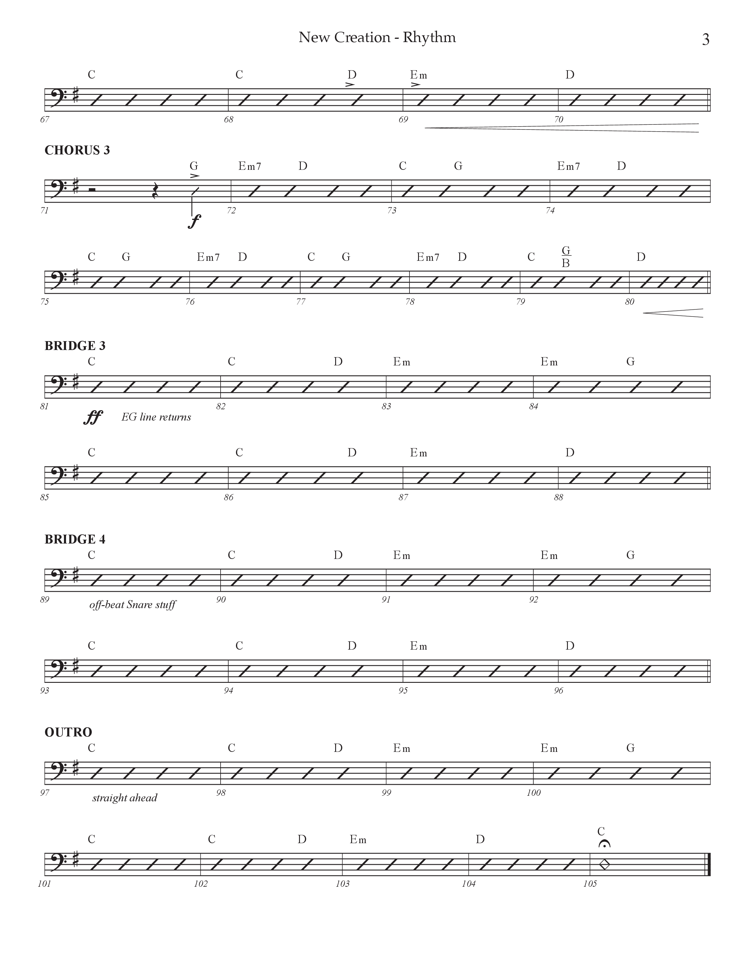 New Creation (Choral Anthem SATB) Rhythm Chart (Prestonwood Worship / Arr. Jonathan Walker)
