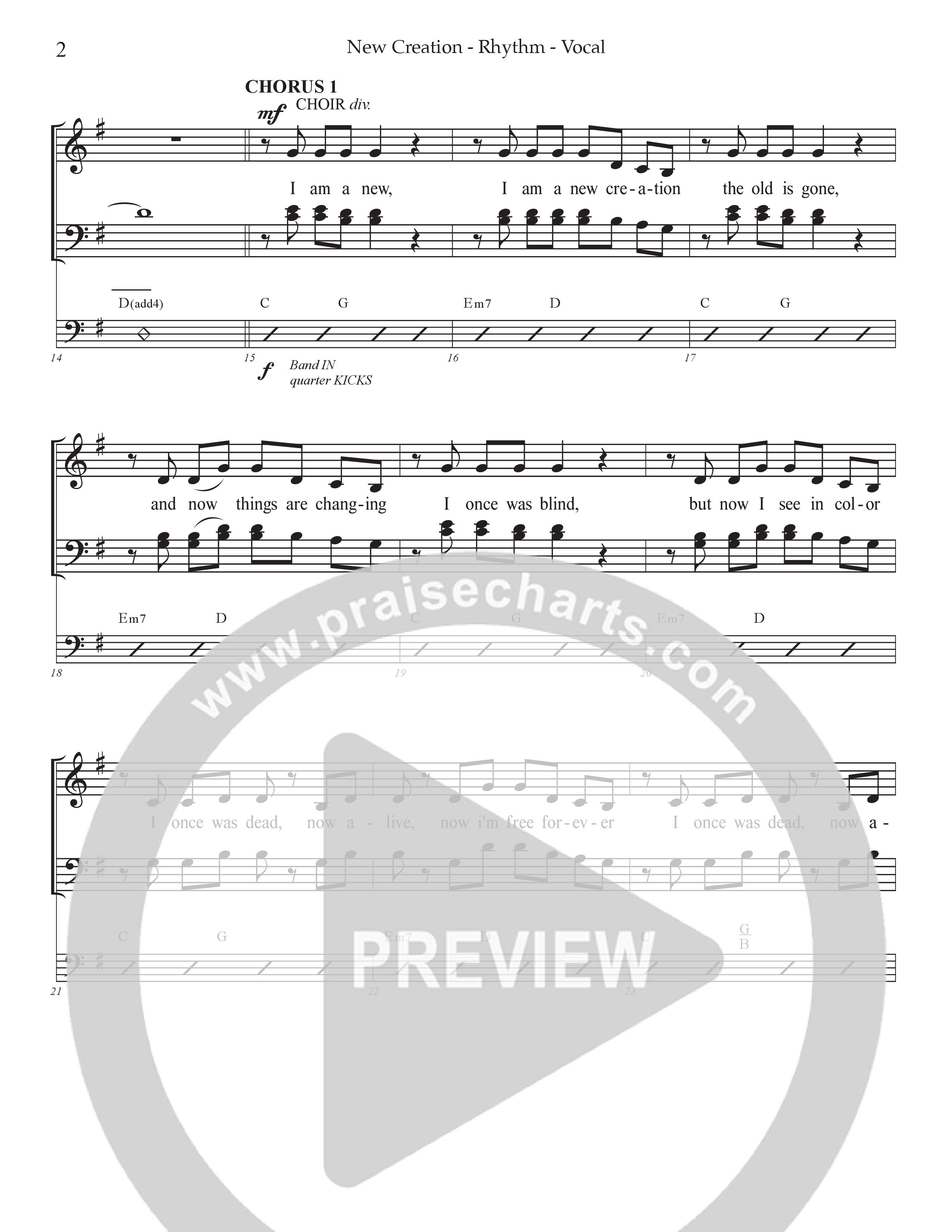 New Creation (Choral Anthem SATB) Rhythm/Vocal (Prestonwood Worship / Arr. Jonathan Walker)
