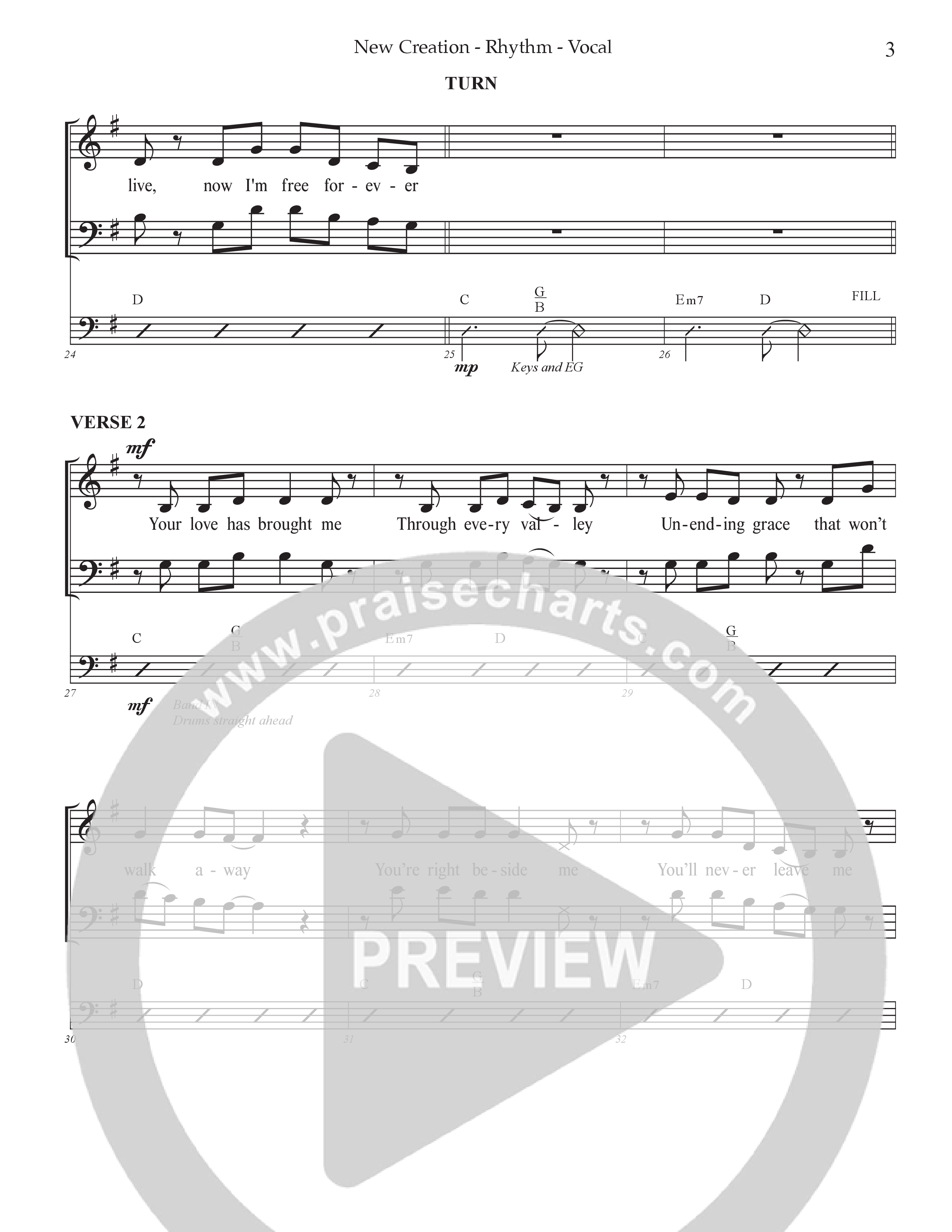 New Creation (Choral Anthem SATB) Rhythm/Vocal (Prestonwood Worship / Arr. Jonathan Walker)