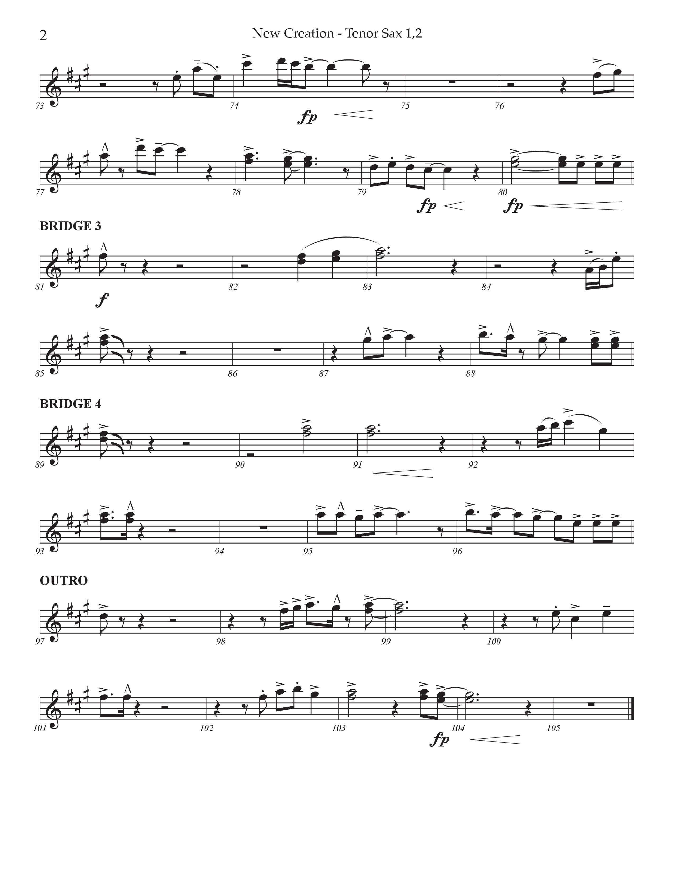 New Creation (Choral Anthem SATB) Tenor Sax 1/2 (Prestonwood Worship / Arr. Jonathan Walker)