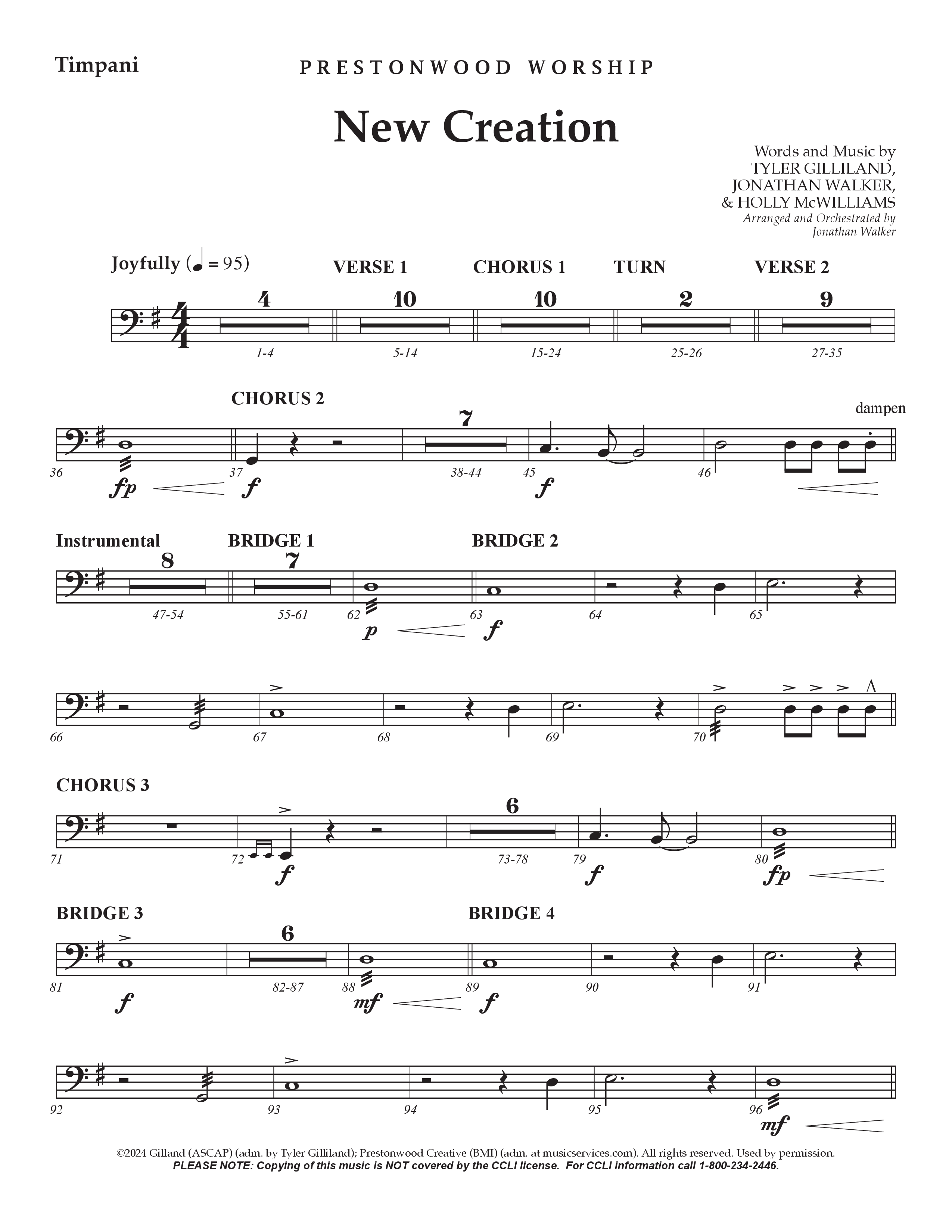 New Creation (Choral Anthem SATB) Timpani (Prestonwood Worship / Arr. Jonathan Walker)