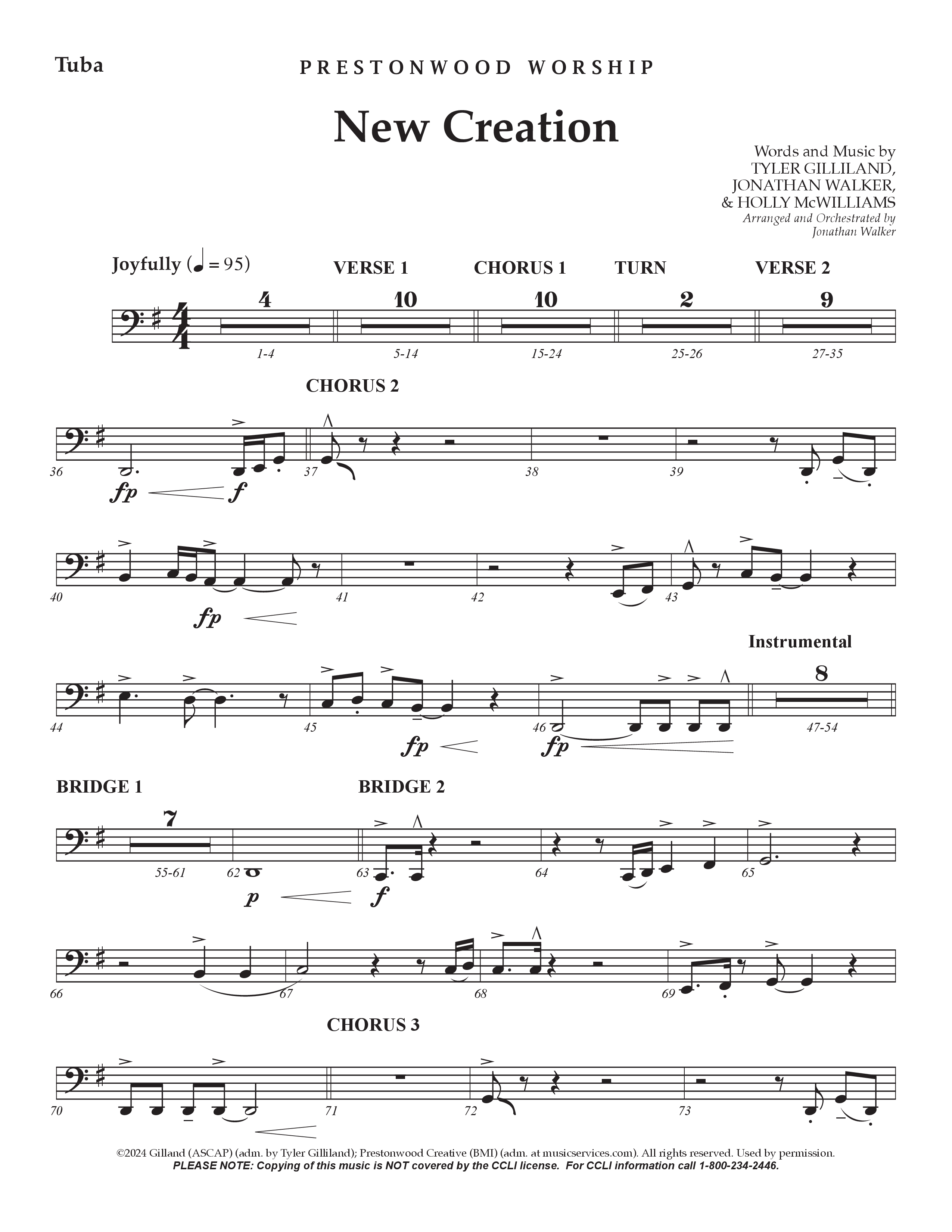 New Creation (Choral Anthem SATB) Tuba (Prestonwood Worship / Arr. Jonathan Walker)