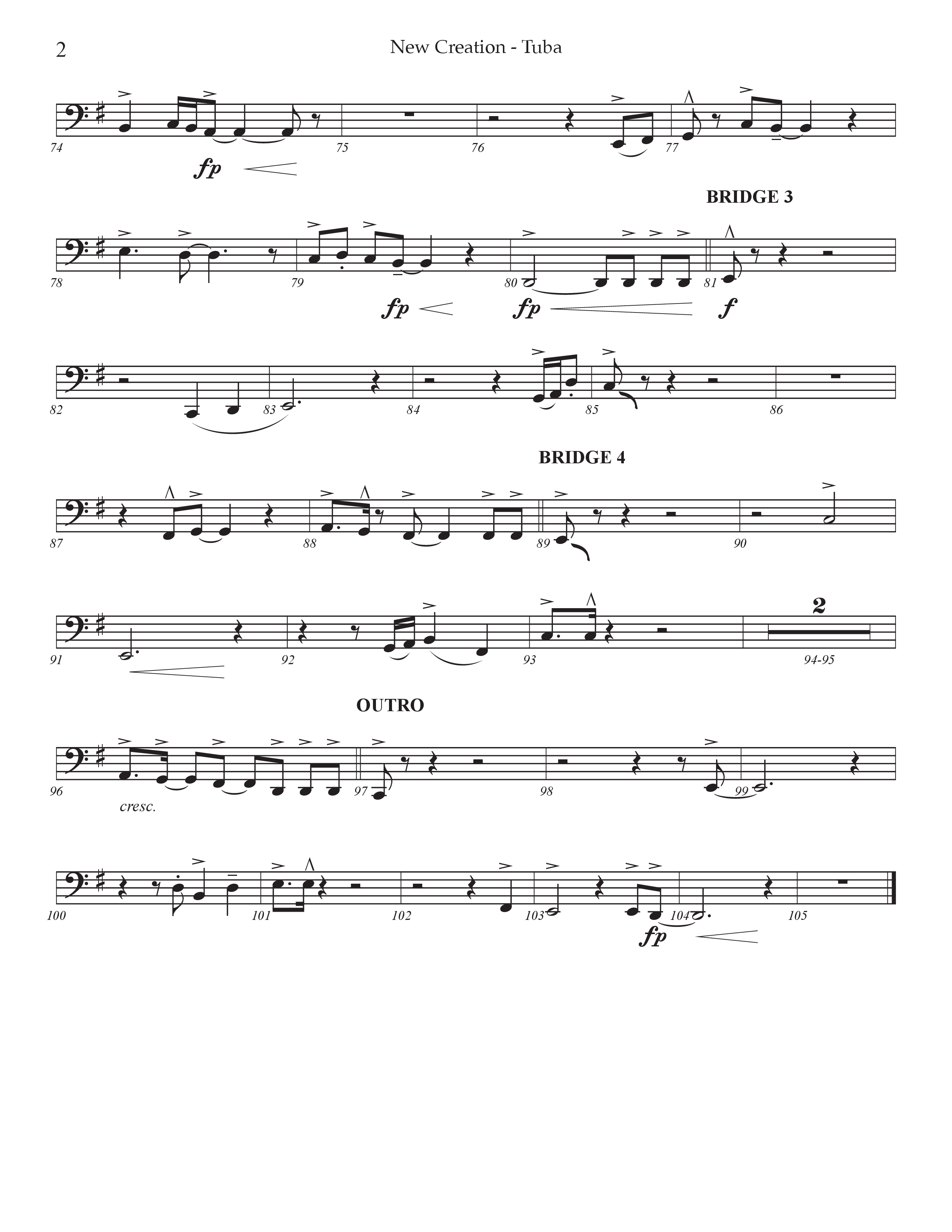 New Creation (Choral Anthem SATB) Tuba (Prestonwood Worship / Arr. Jonathan Walker)