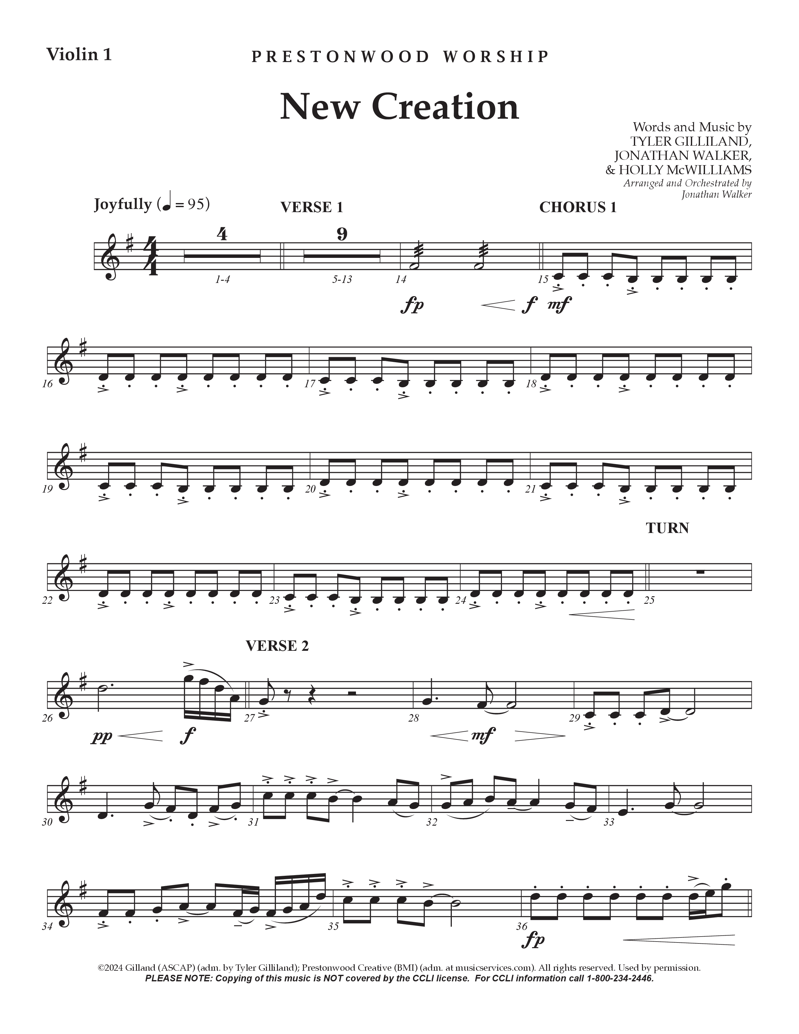 New Creation (Choral Anthem SATB) String Ensemble (Prestonwood Worship / Arr. Jonathan Walker)