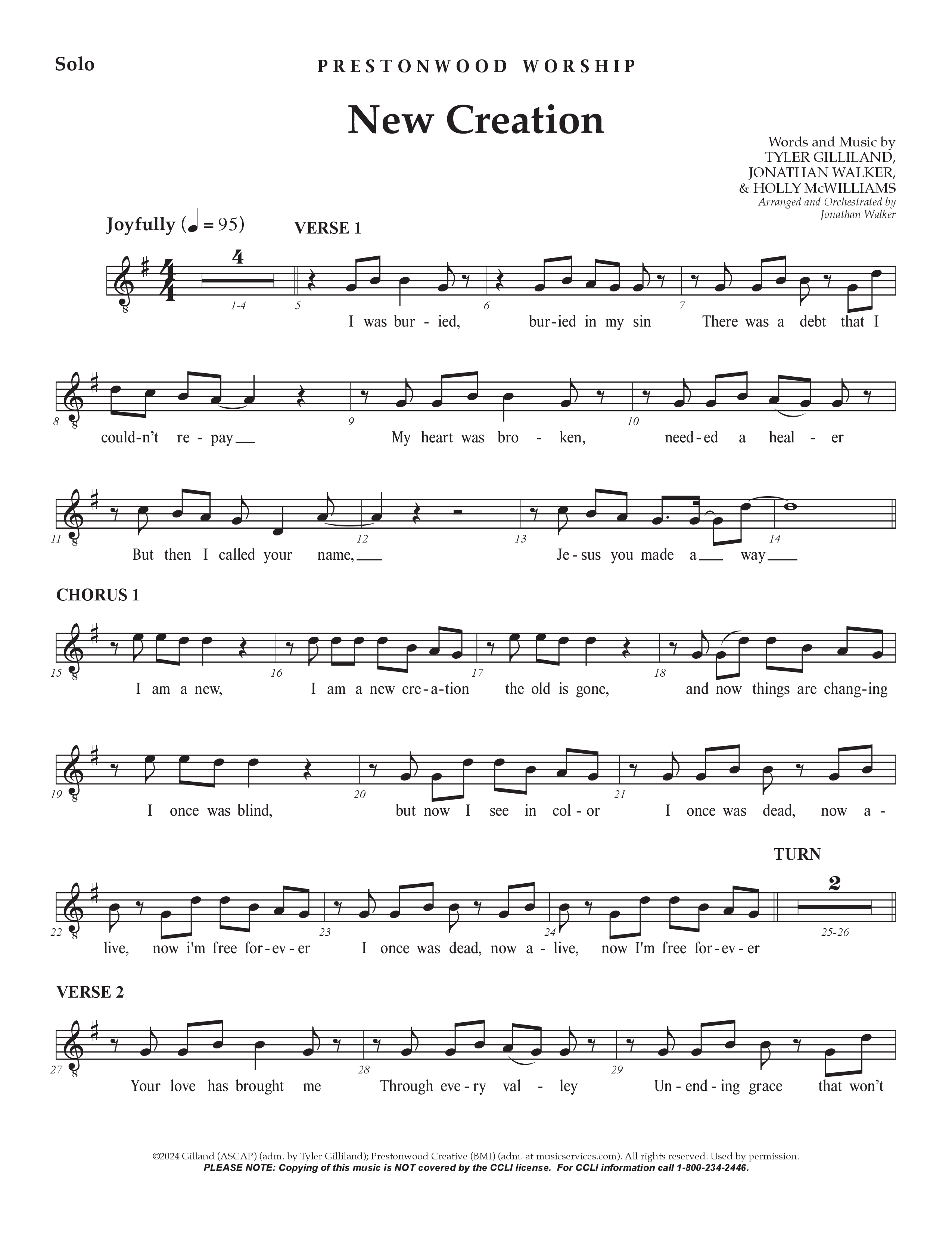 New Creation (Choral Anthem SATB) Vocal Solo (Prestonwood Worship / Arr. Jonathan Walker)