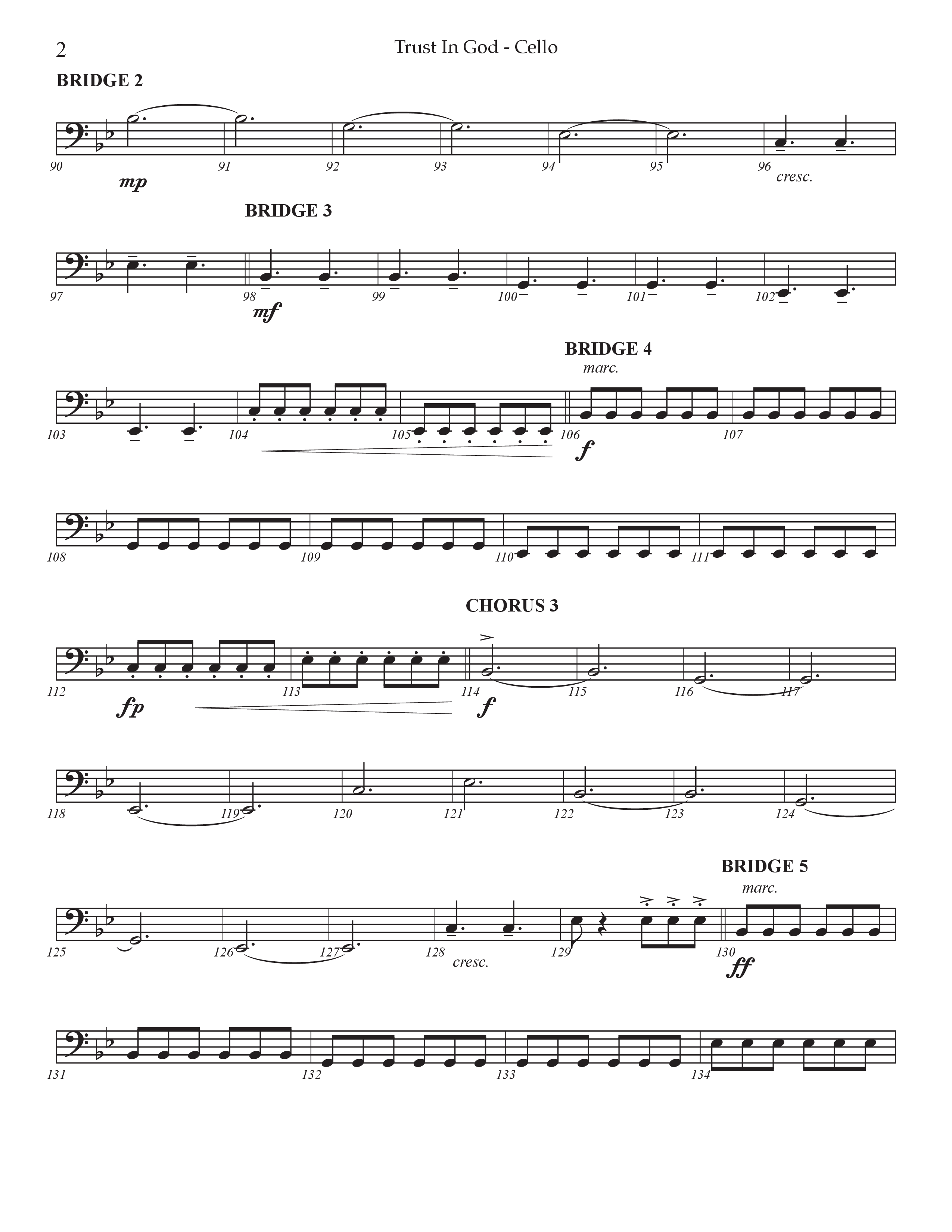 Trust In God (Choral Anthem SATB) Cello (Prestonwood Worship / Arr. Jonathan Walker)