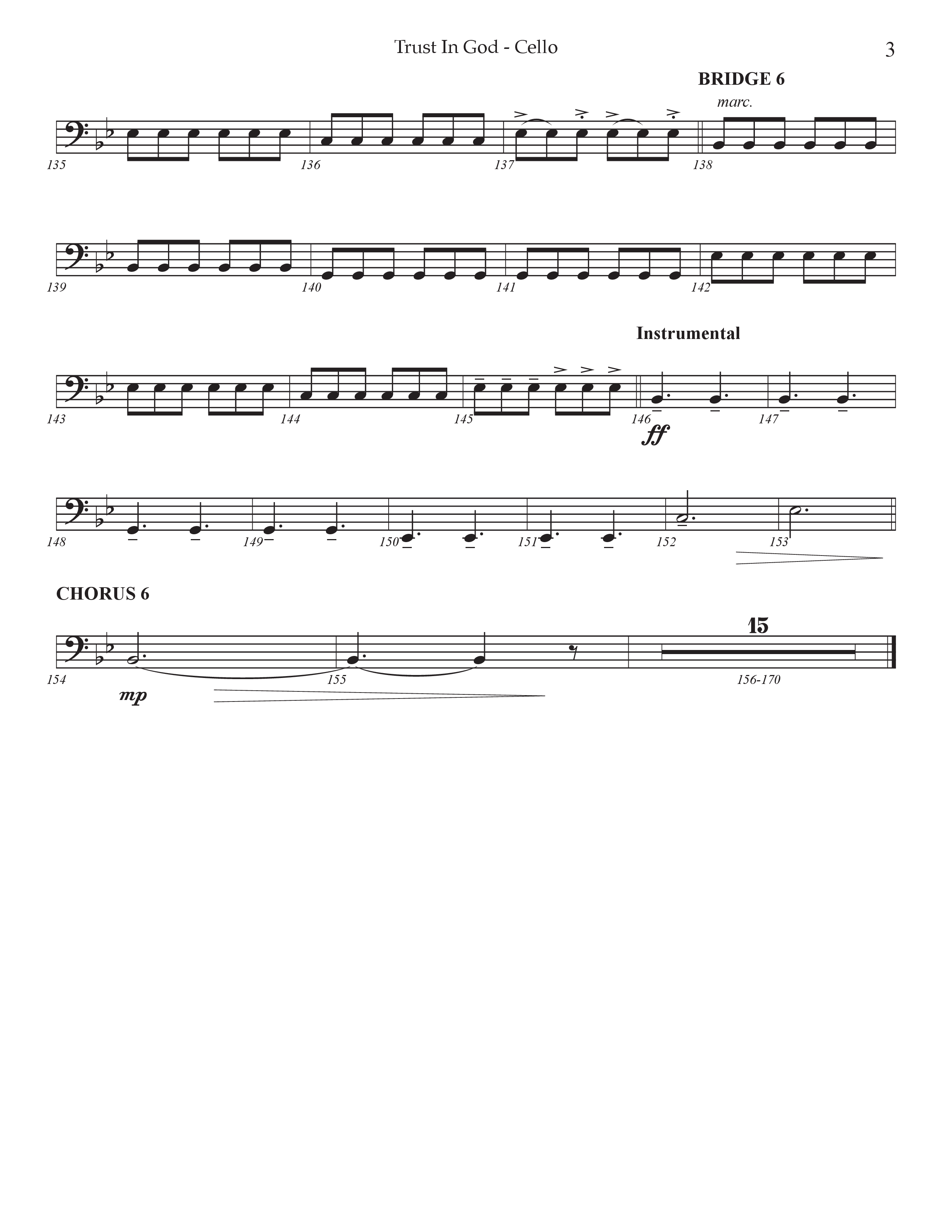 Trust In God (Choral Anthem SATB) Cello (Prestonwood Worship / Arr. Jonathan Walker)