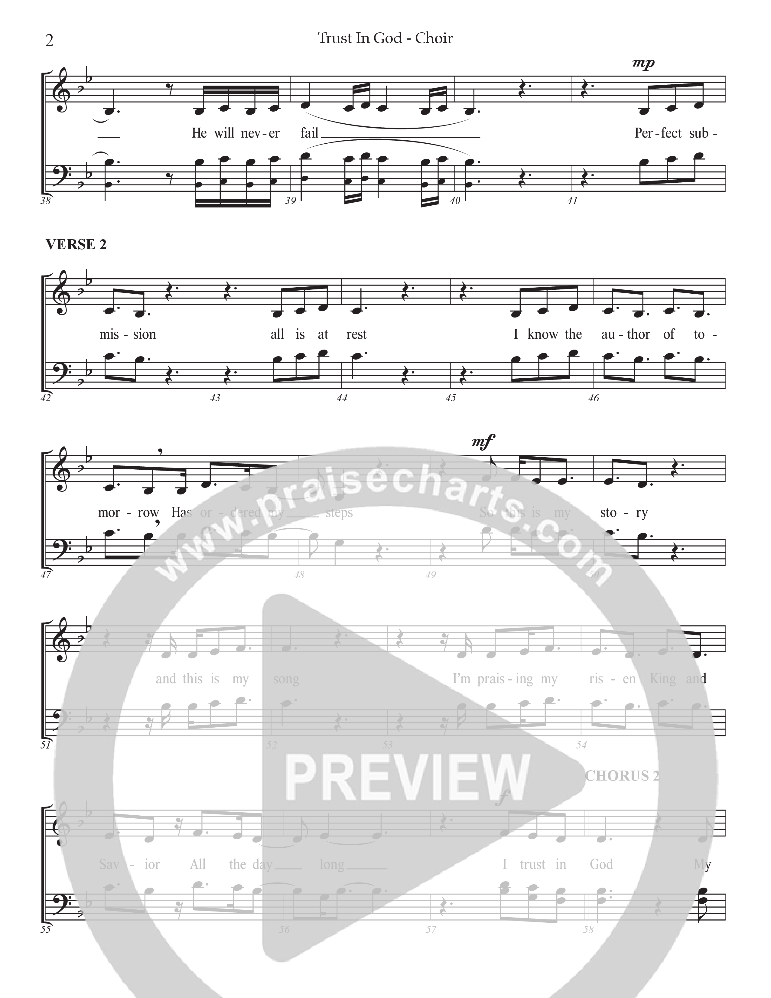 Trust In God (Choral Anthem SATB) Choir Sheet CH (Prestonwood Worship / Arr. Jonathan Walker)