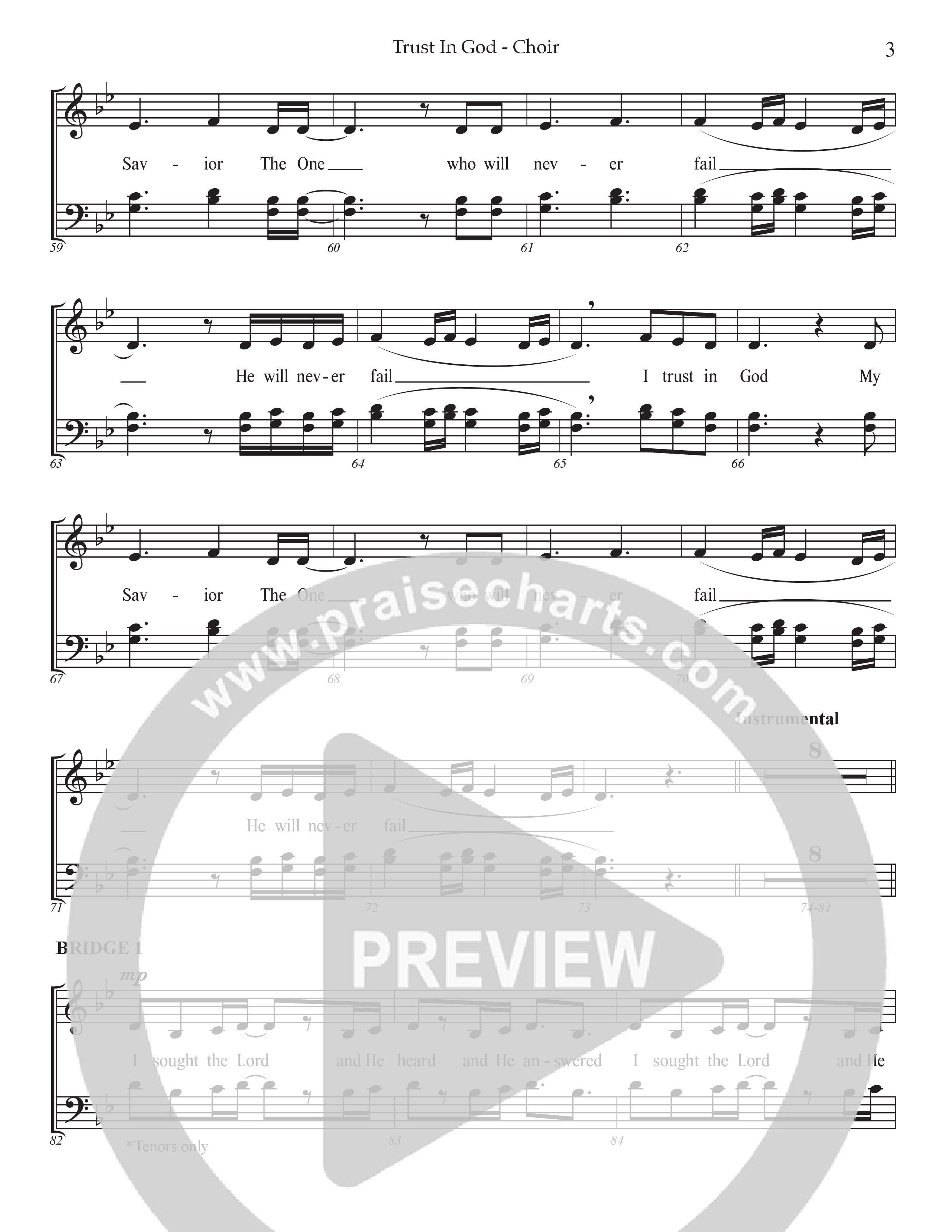 Trust In God (Choral Anthem SATB) Choir Sheet CH (Prestonwood Worship / Arr. Jonathan Walker)