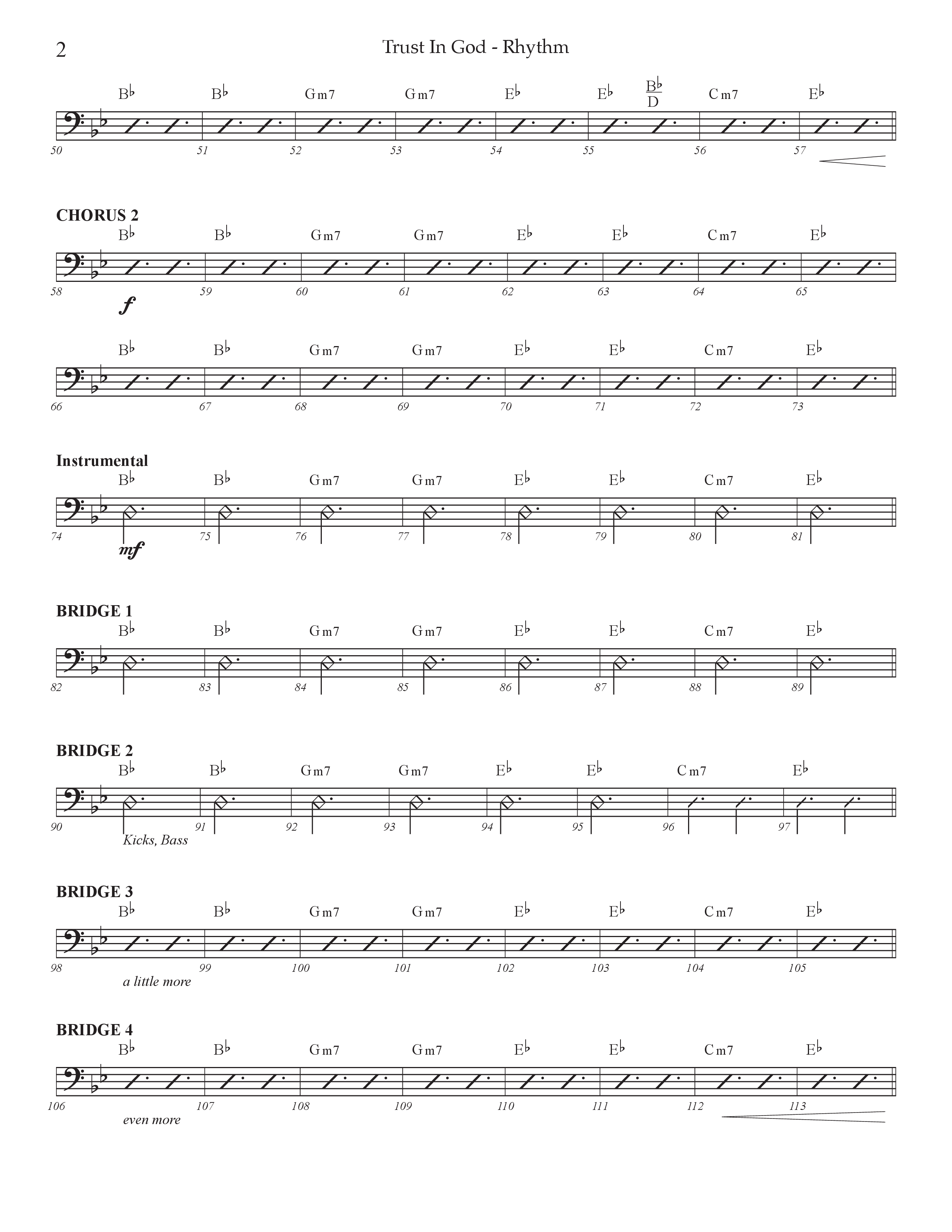Trust In God (Choral Anthem SATB) Rhythm Chart (Prestonwood Worship / Arr. Jonathan Walker)
