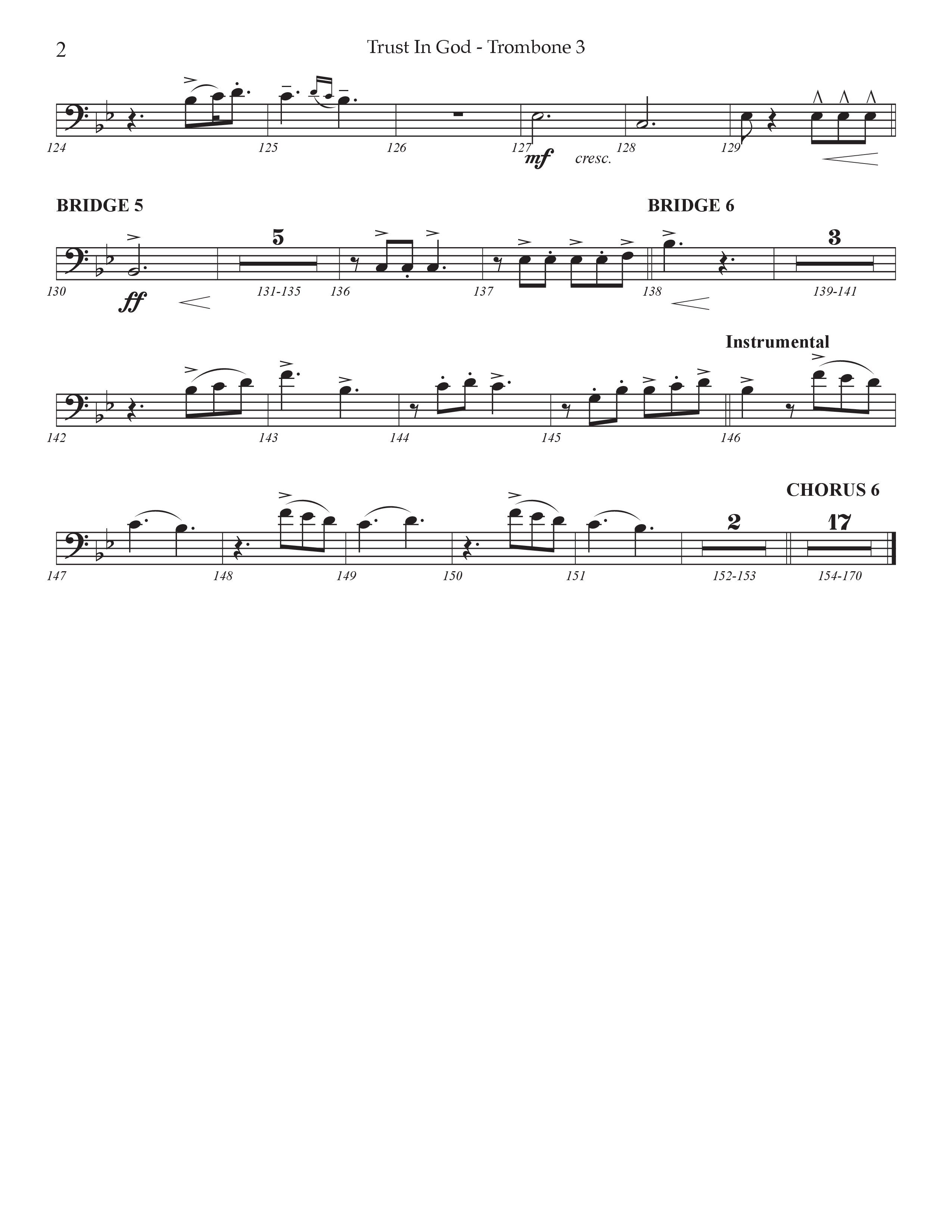 Trust In God (Choral Anthem SATB) Trombone 3 (Prestonwood Worship / Arr. Jonathan Walker)