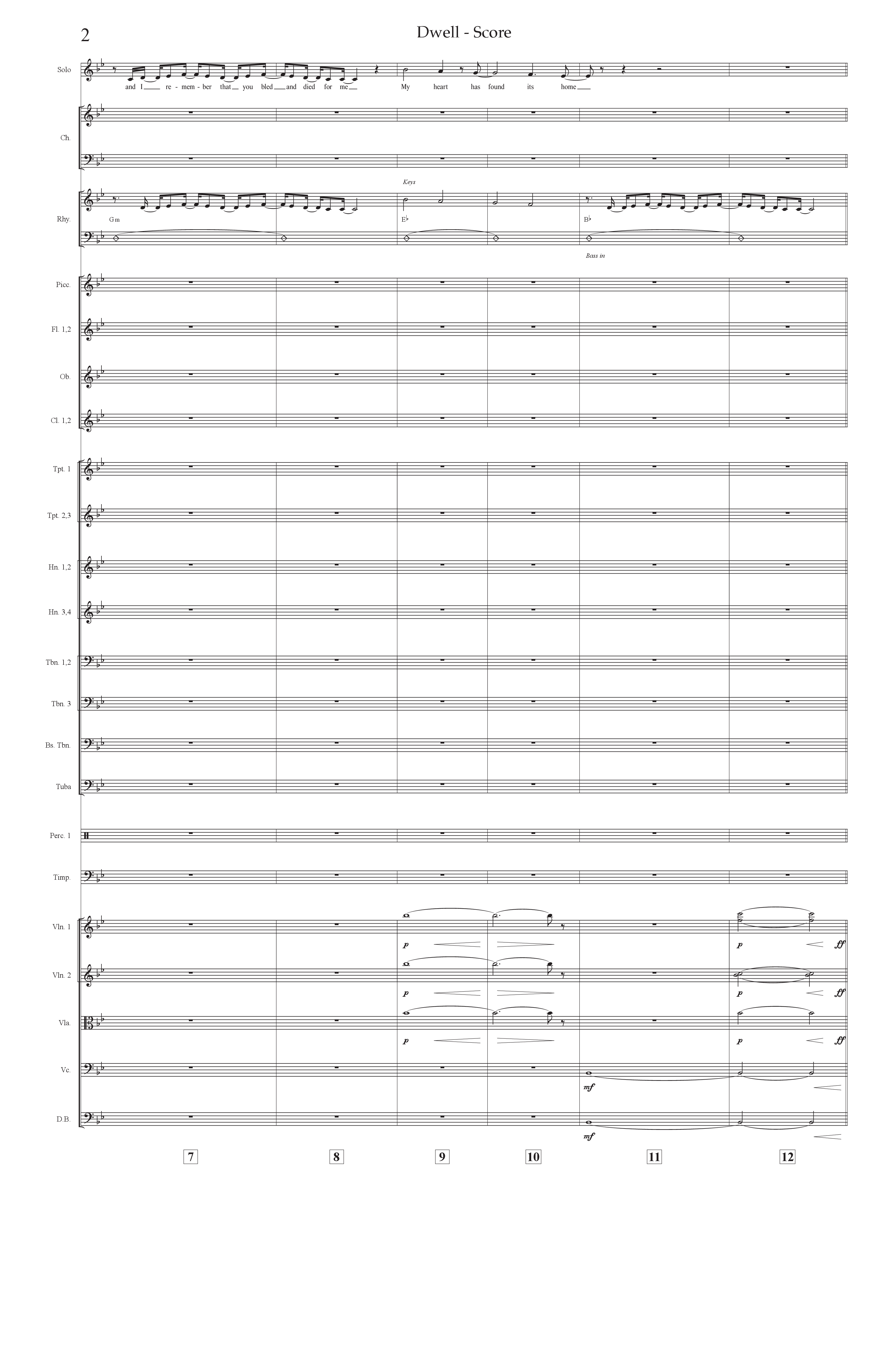 Dwell (Choral Anthem SATB) Orchestration (Prestonwood Worship / Arr. Jonathan Walker)