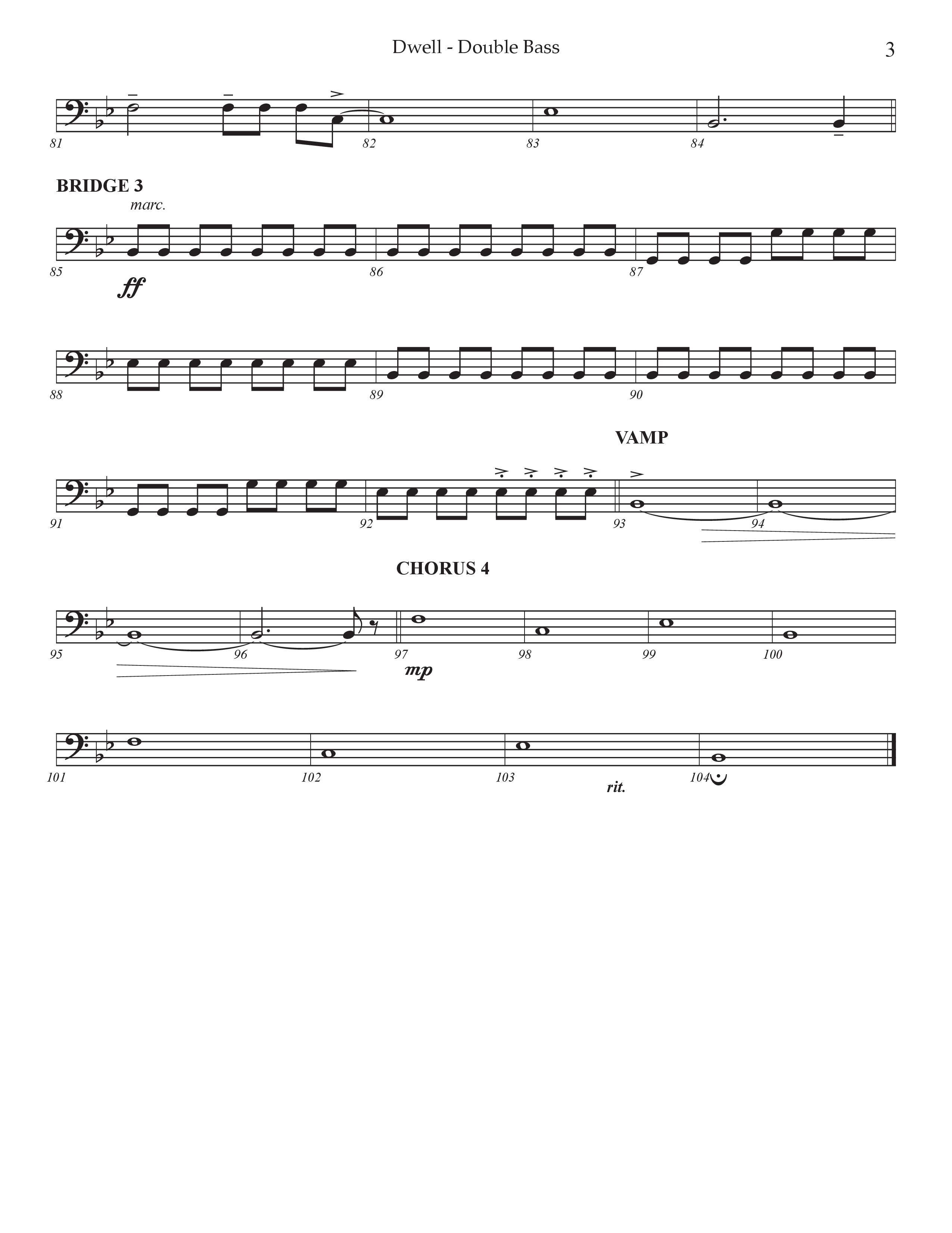 Dwell (Choral Anthem SATB) Double Bass (Prestonwood Worship / Arr. Jonathan Walker)