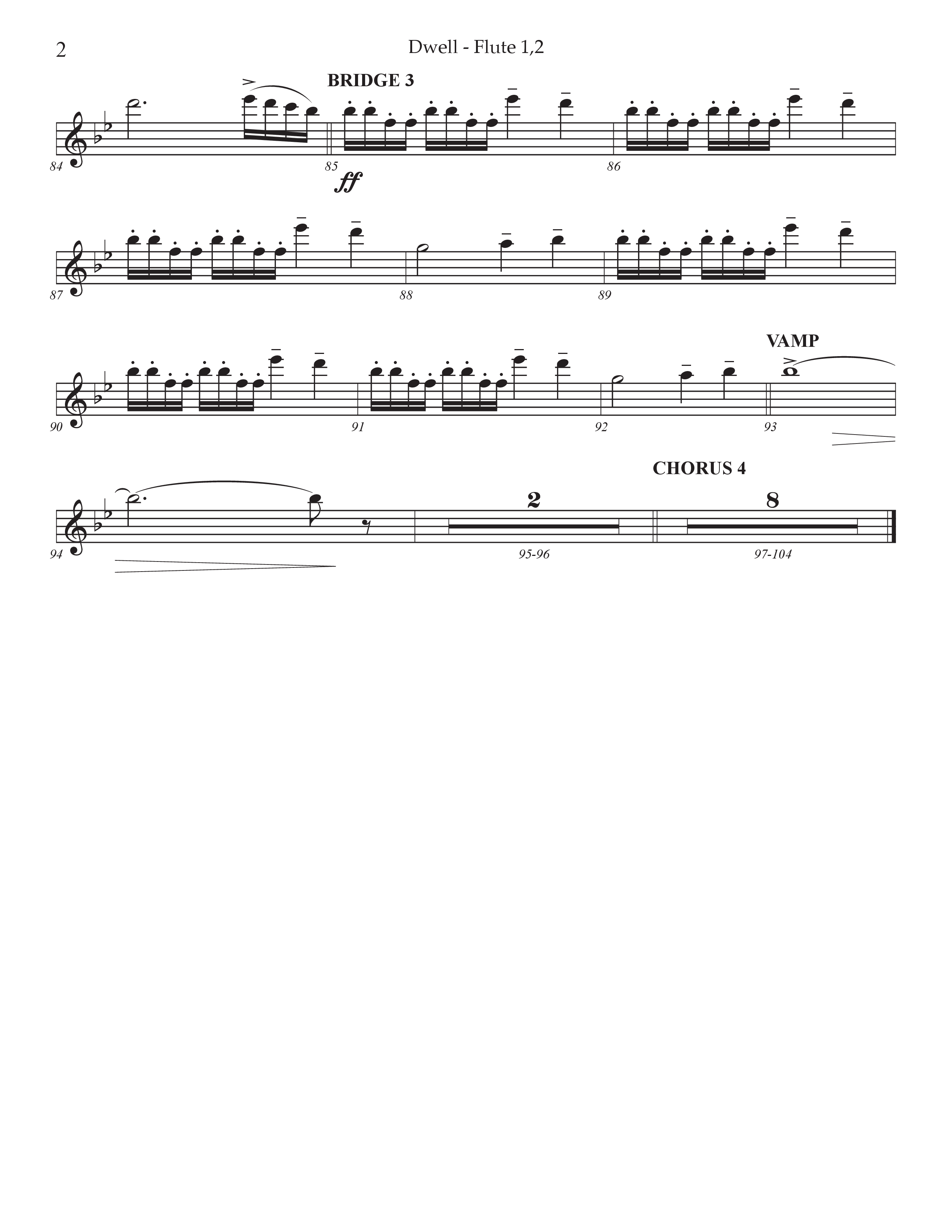 Dwell (Choral Anthem SATB) Flute 1/2 (Prestonwood Worship / Arr. Jonathan Walker)