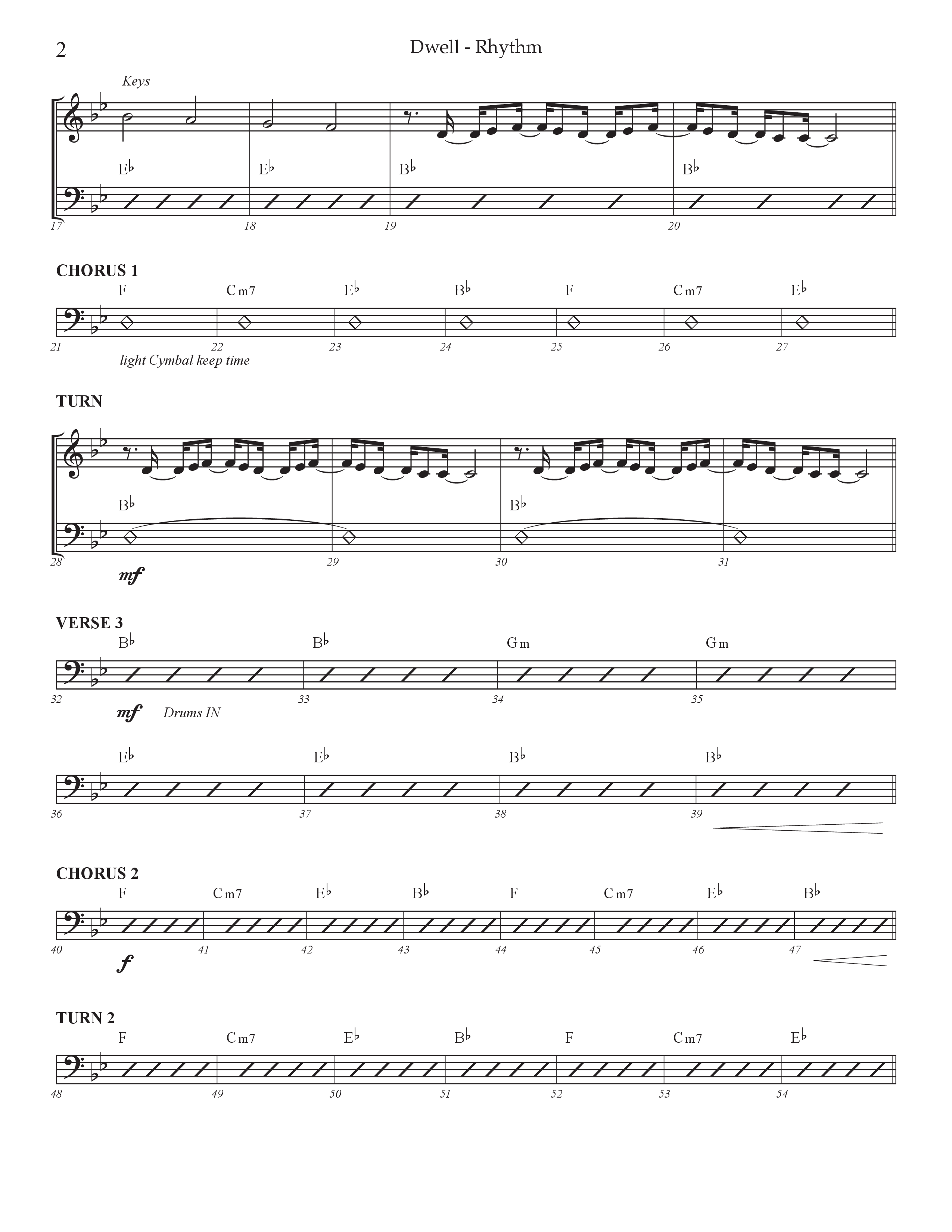 Dwell (Choral Anthem SATB) Rhythm Chart (Prestonwood Worship / Arr. Jonathan Walker)