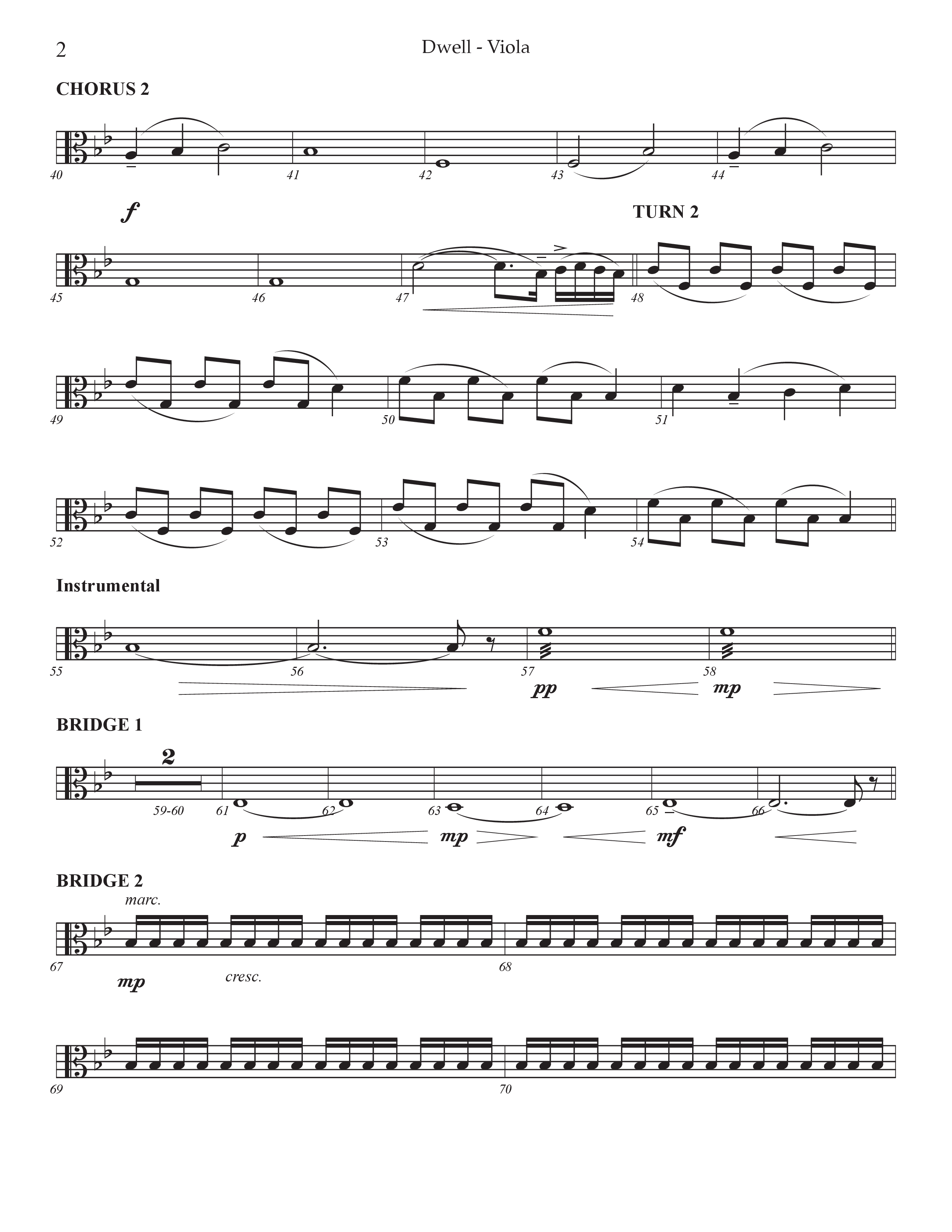 Dwell (Choral Anthem SATB) Viola (Prestonwood Worship / Arr. Jonathan Walker)