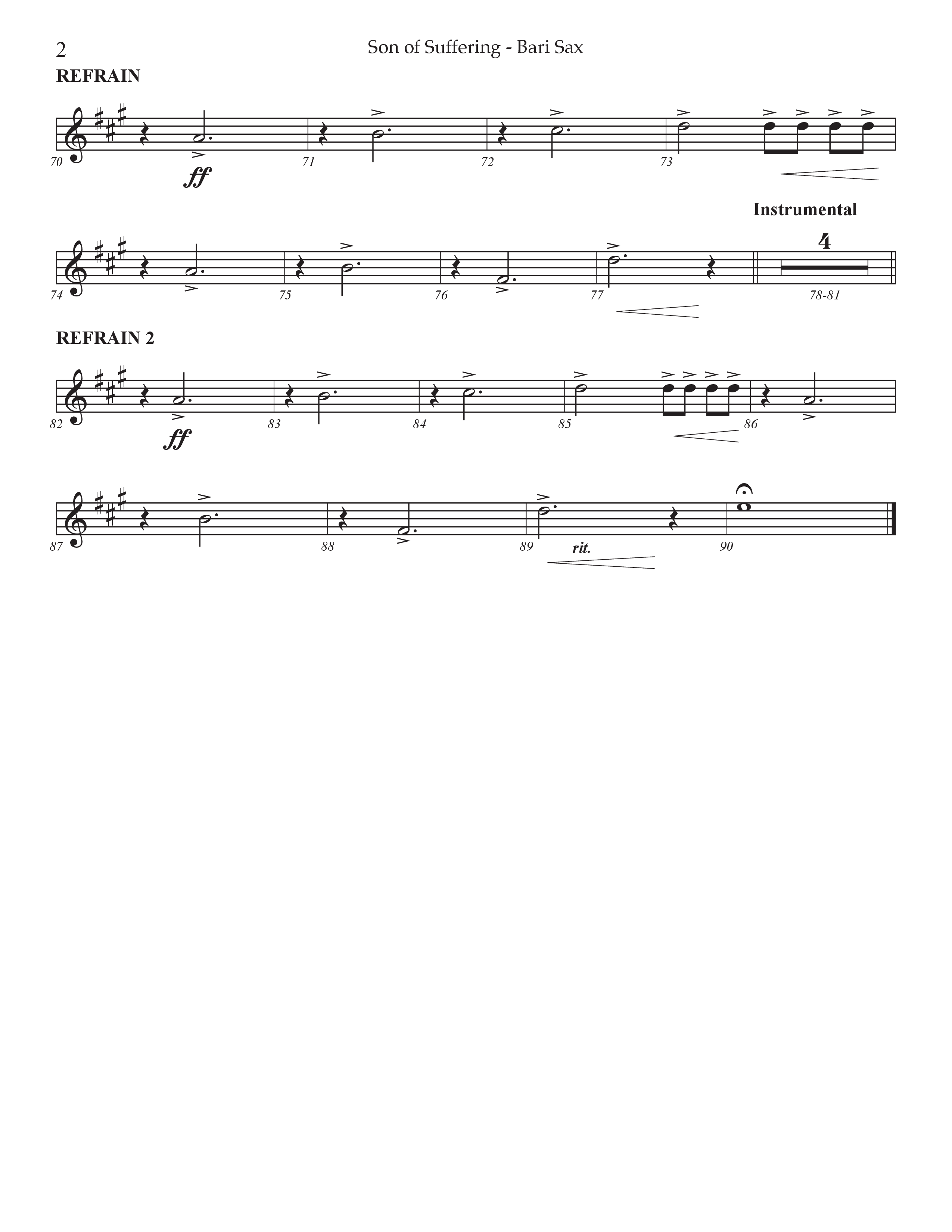 Son Of Suffering (Choral Anthem SATB) Bari Sax (Prestonwood Worship / Arr. Jonathan Walker)