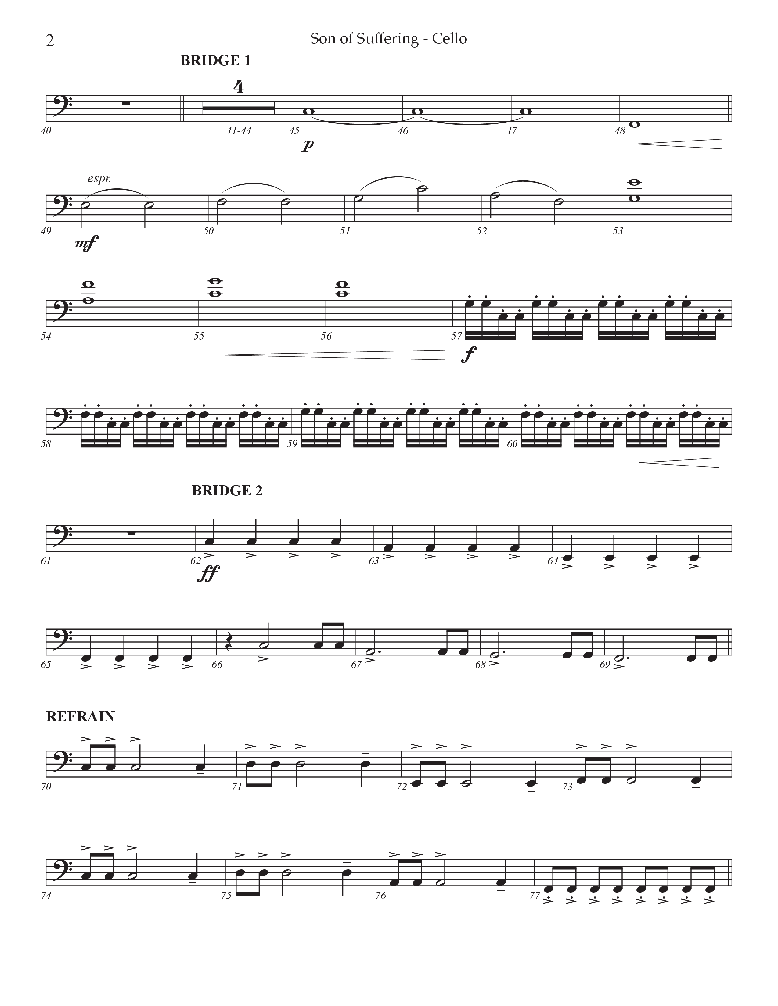 Son Of Suffering (Choral Anthem SATB) Cello (Prestonwood Worship / Arr. Jonathan Walker)