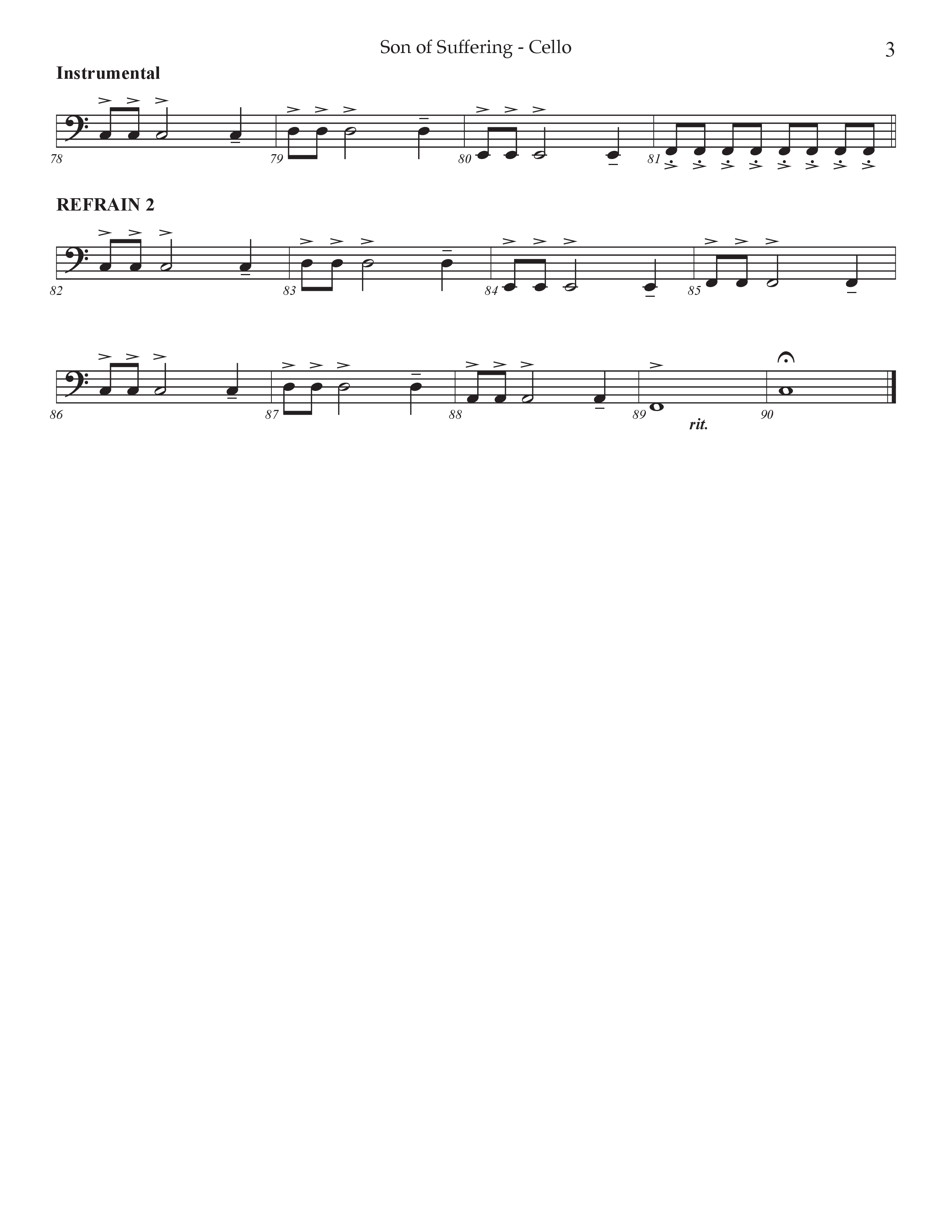 Son Of Suffering (Choral Anthem SATB) Cello (Prestonwood Worship / Arr. Jonathan Walker)