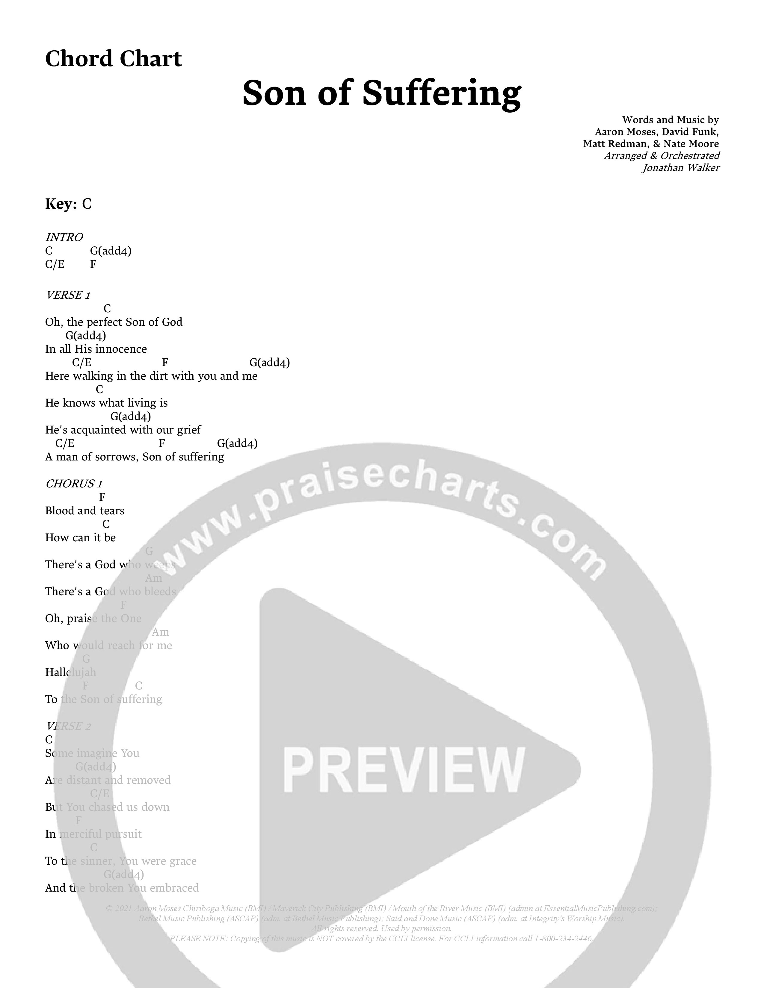 Son Of Suffering (Choral Anthem SATB) Chords & Lyrics (Prestonwood Worship / Arr. Jonathan Walker)