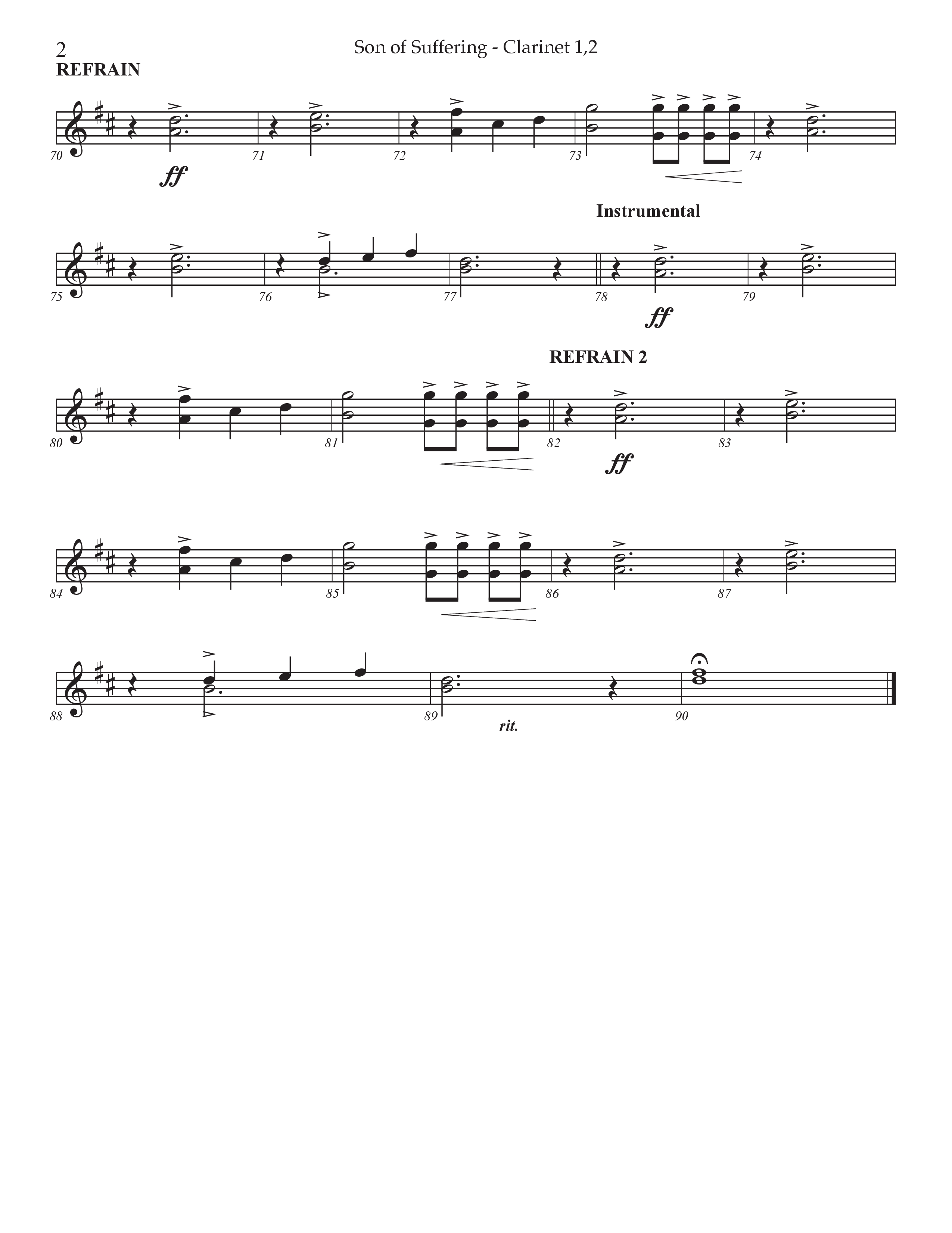 Son Of Suffering (Choral Anthem SATB) Clarinet 1/2 (Prestonwood Worship / Arr. Jonathan Walker)