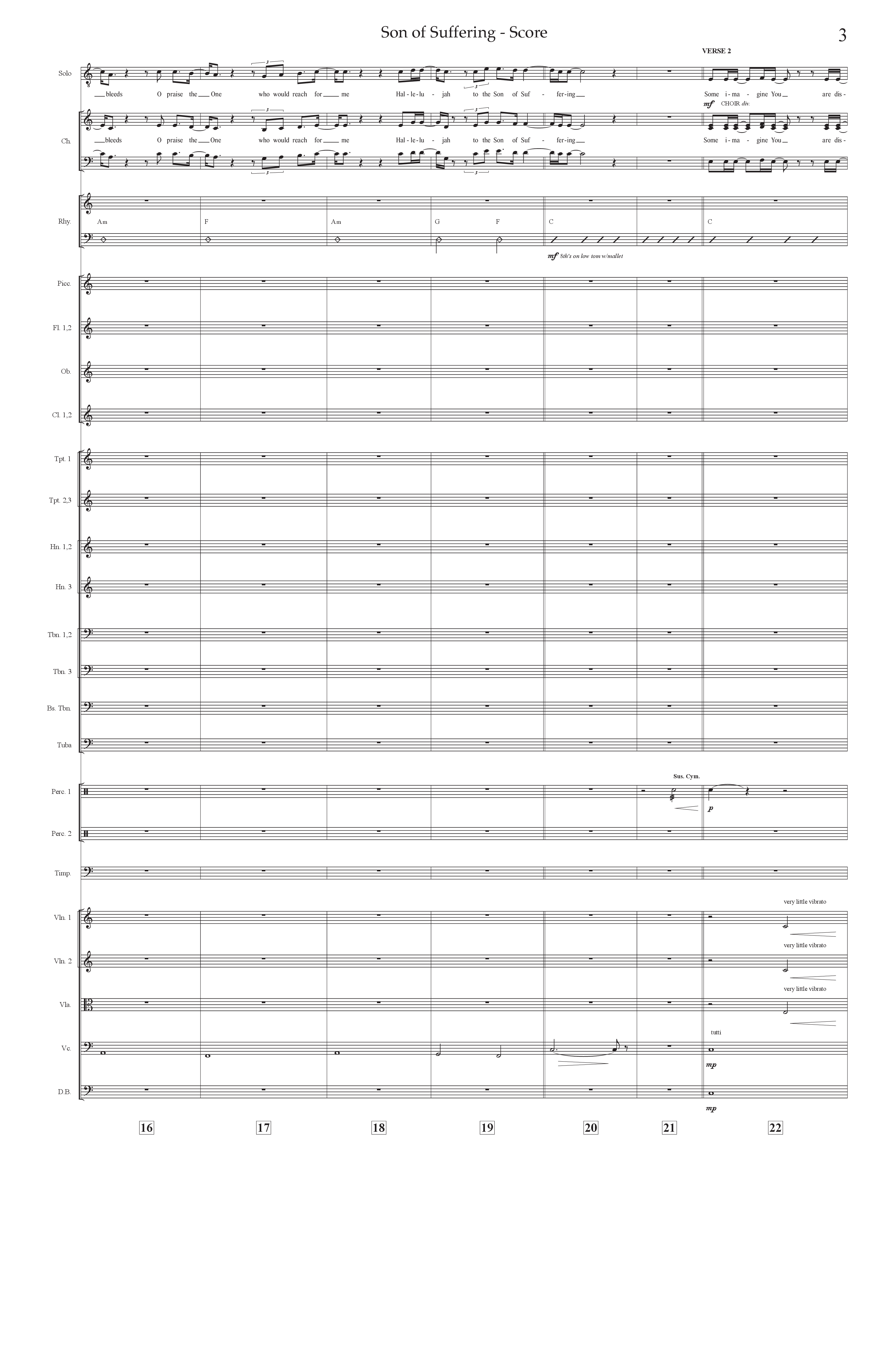 Son Of Suffering (Choral Anthem SATB) Conductor's Score (Prestonwood Worship / Arr. Jonathan Walker)
