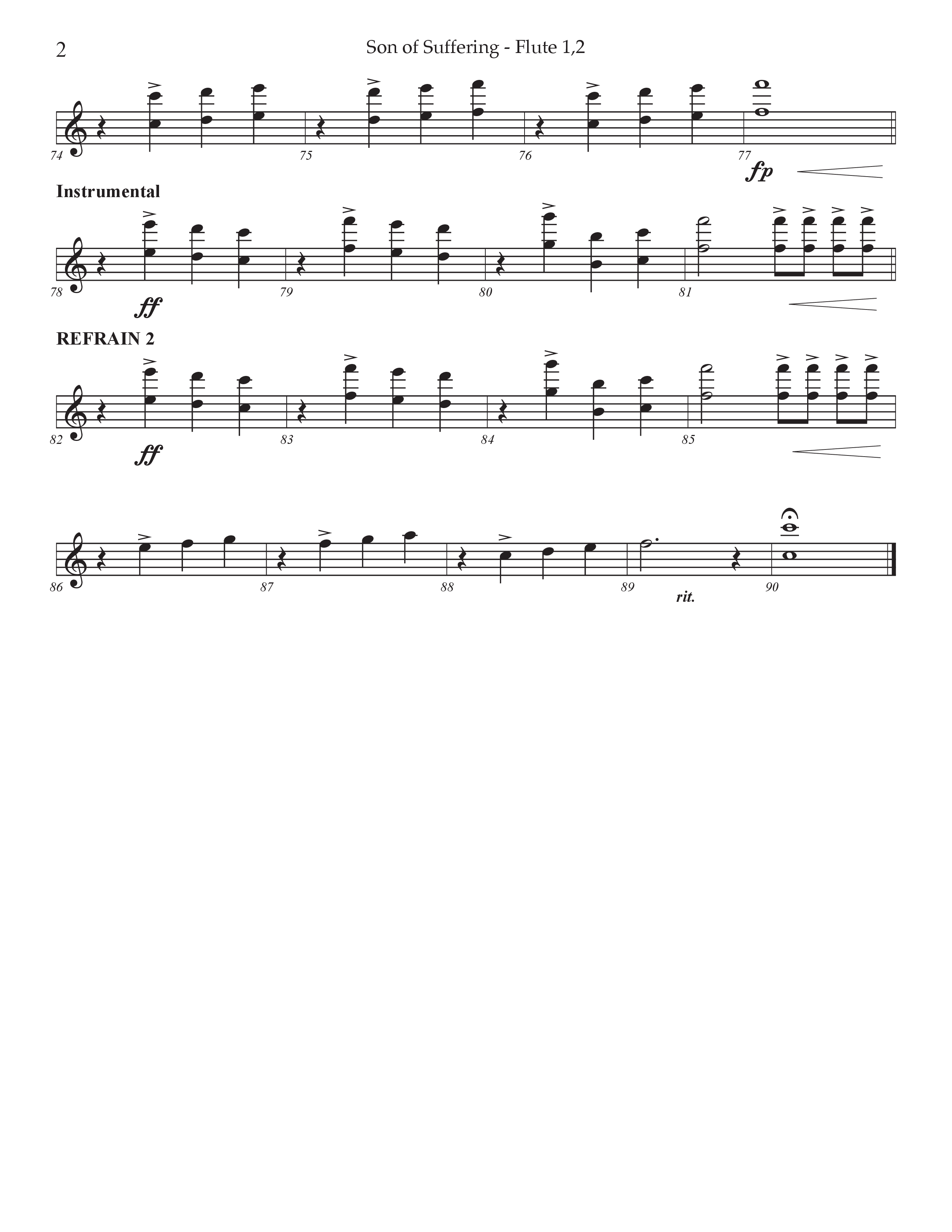 Son Of Suffering (Choral Anthem SATB) Flute 1/2 (Prestonwood Worship / Arr. Jonathan Walker)