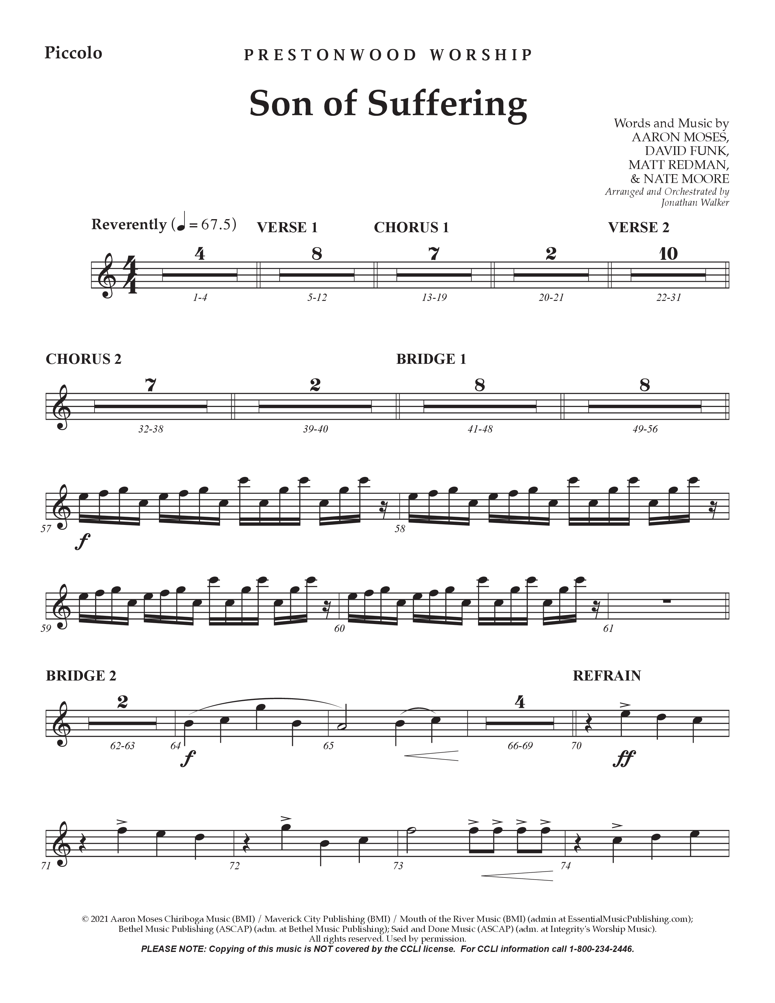 Son Of Suffering (Choral Anthem SATB) Flute/Piccolo (Prestonwood Worship / Arr. Jonathan Walker)
